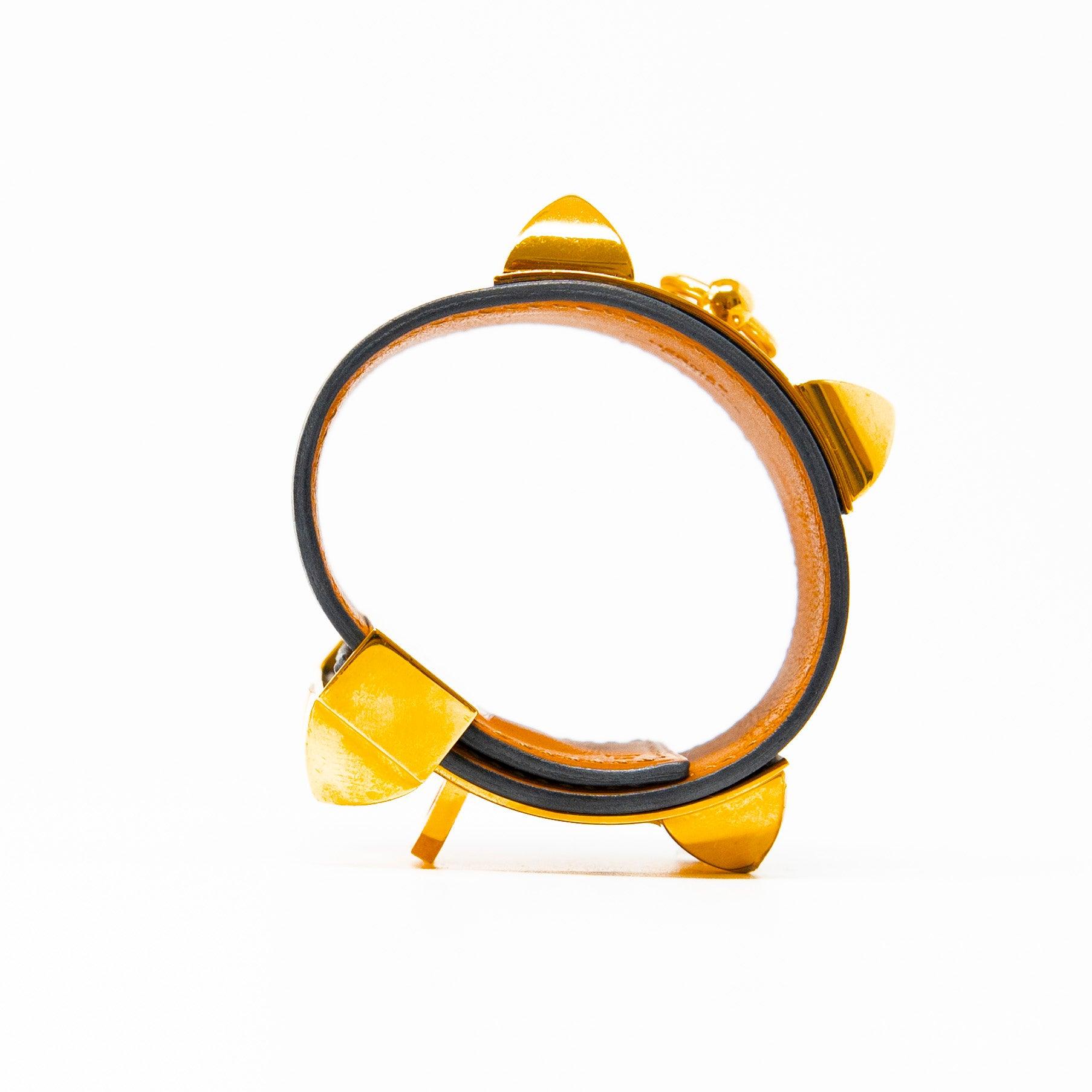 Hermes Graphite Collier De Chien Bracelet S