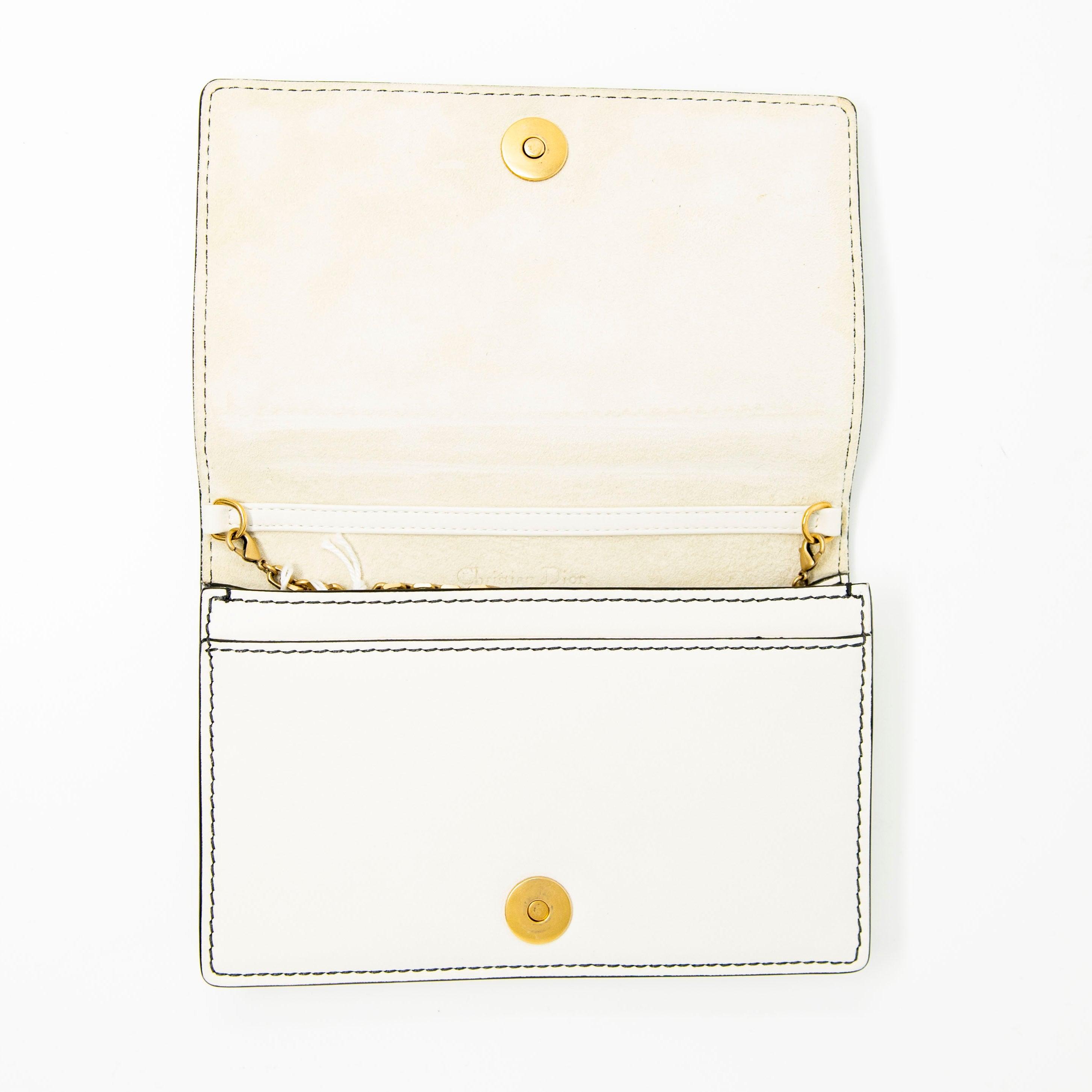 Dior J’adior White Wallet On Chain