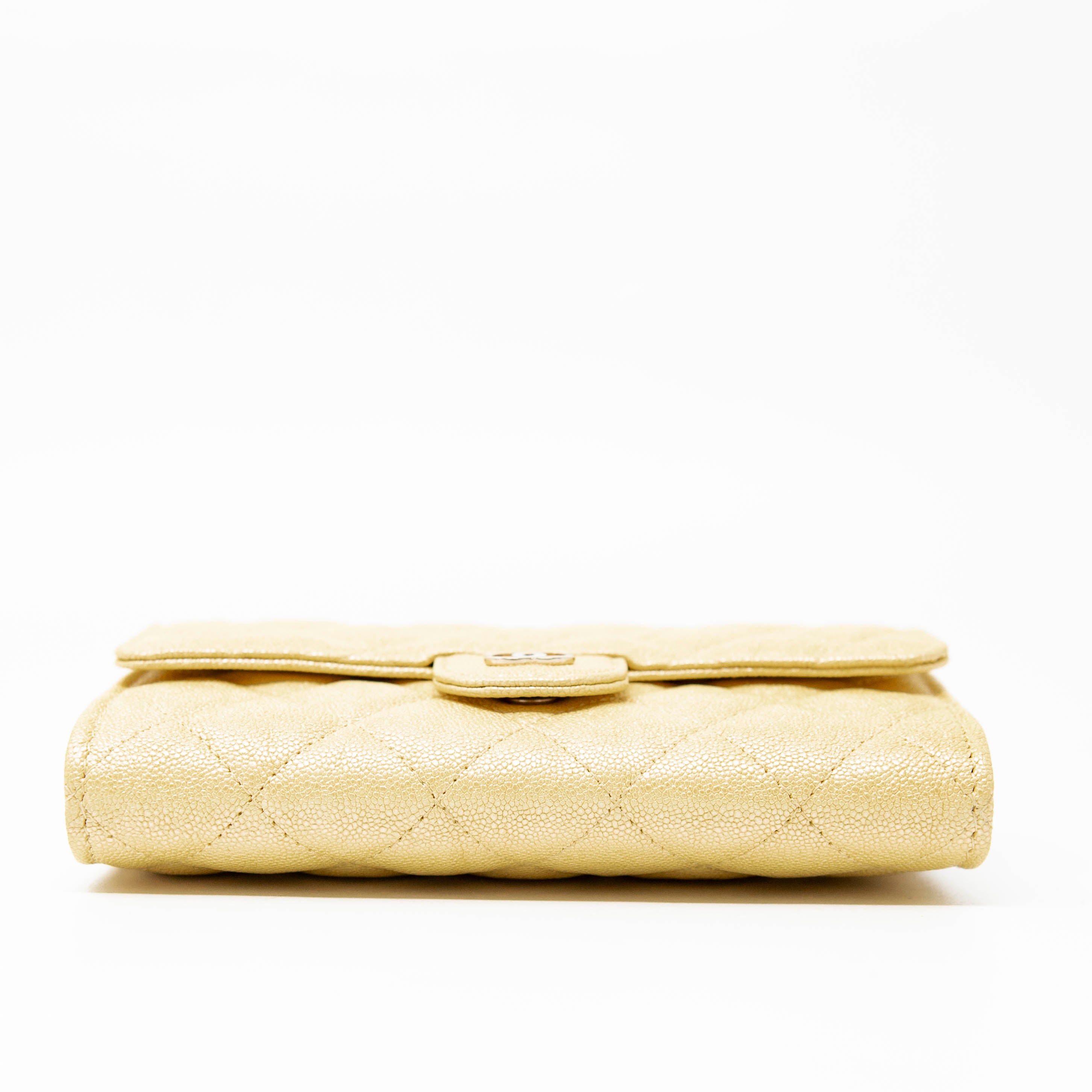 Chanel Yellow Iridescent Mini Wallet On Chain
