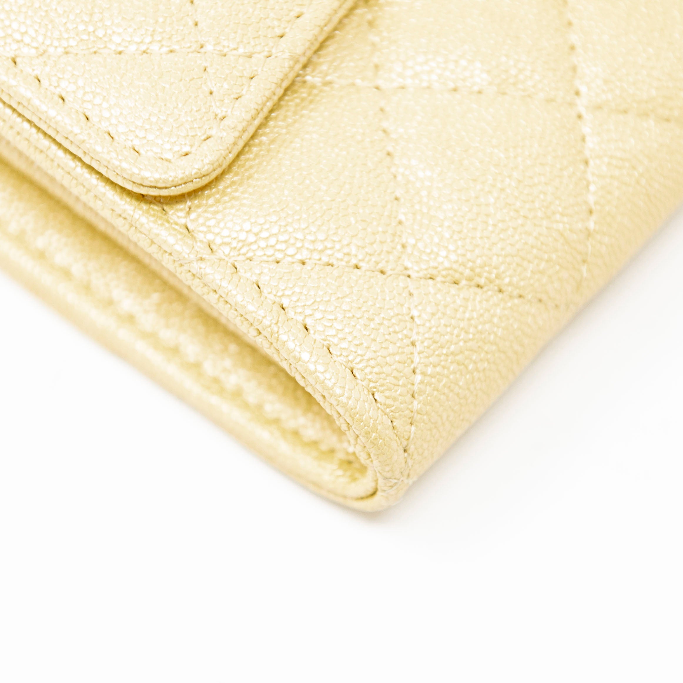 Chanel Yellow Iridescent Mini Wallet On Chain