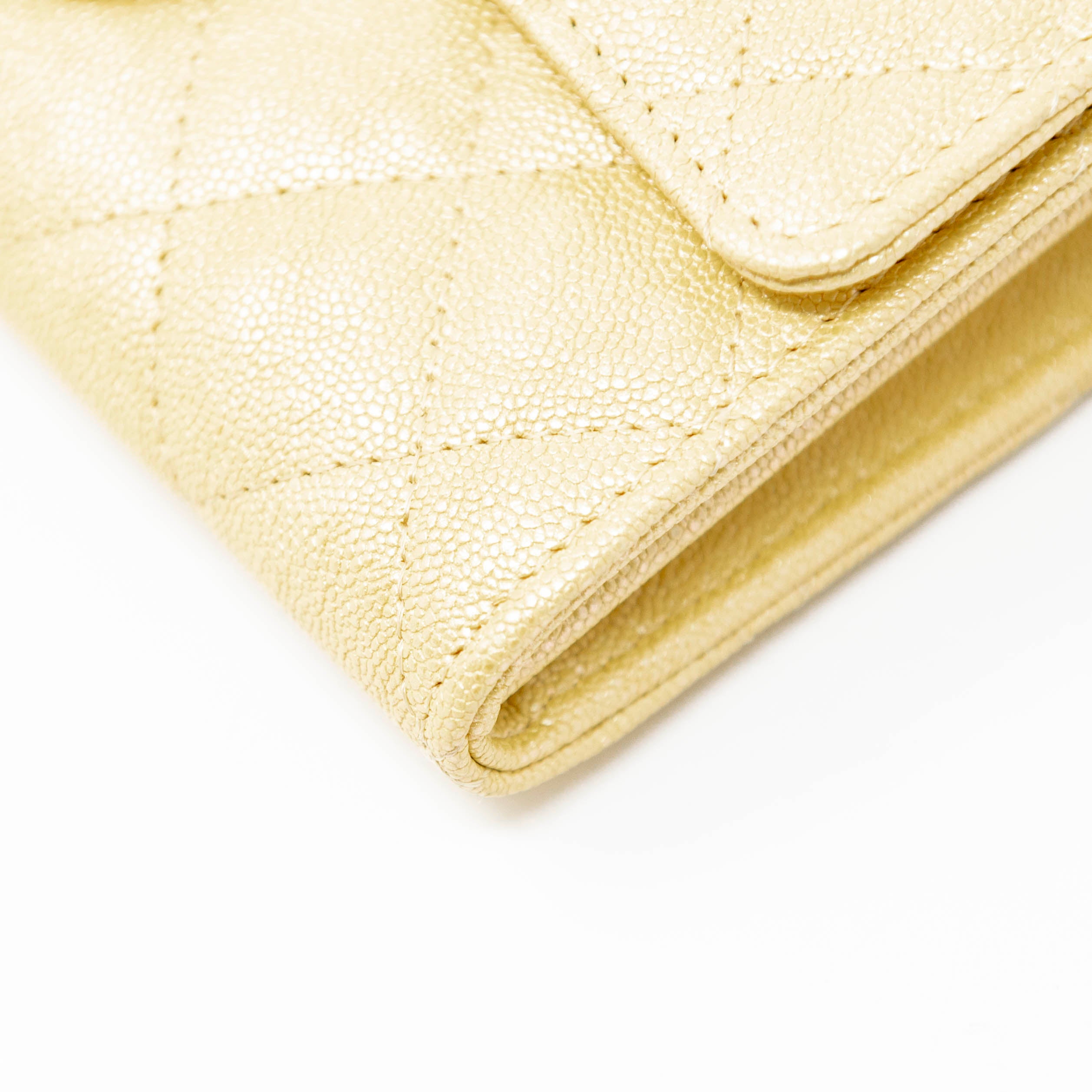 Chanel Yellow Iridescent Mini Wallet On Chain