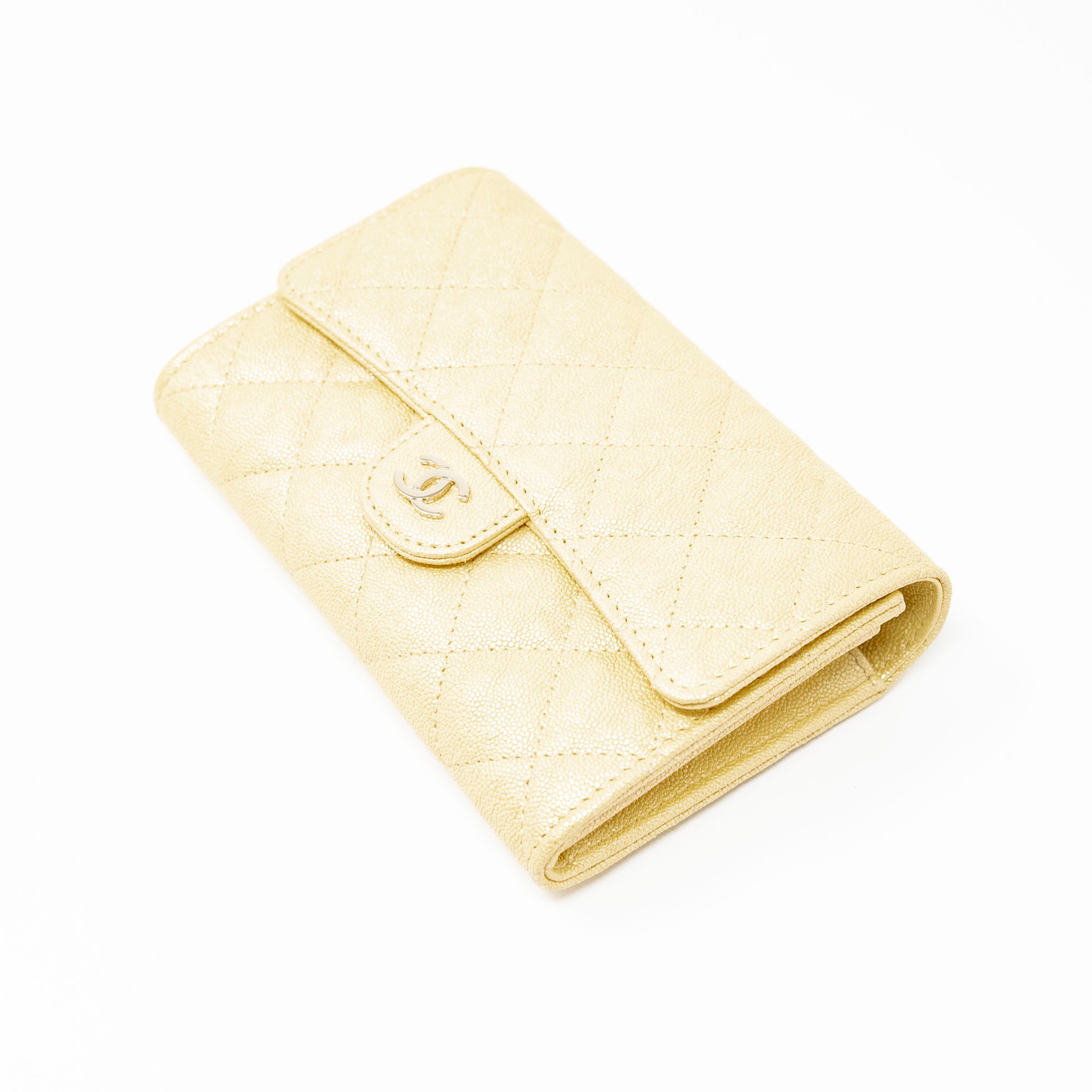 Chanel Yellow Iridescent Mini Wallet On Chain