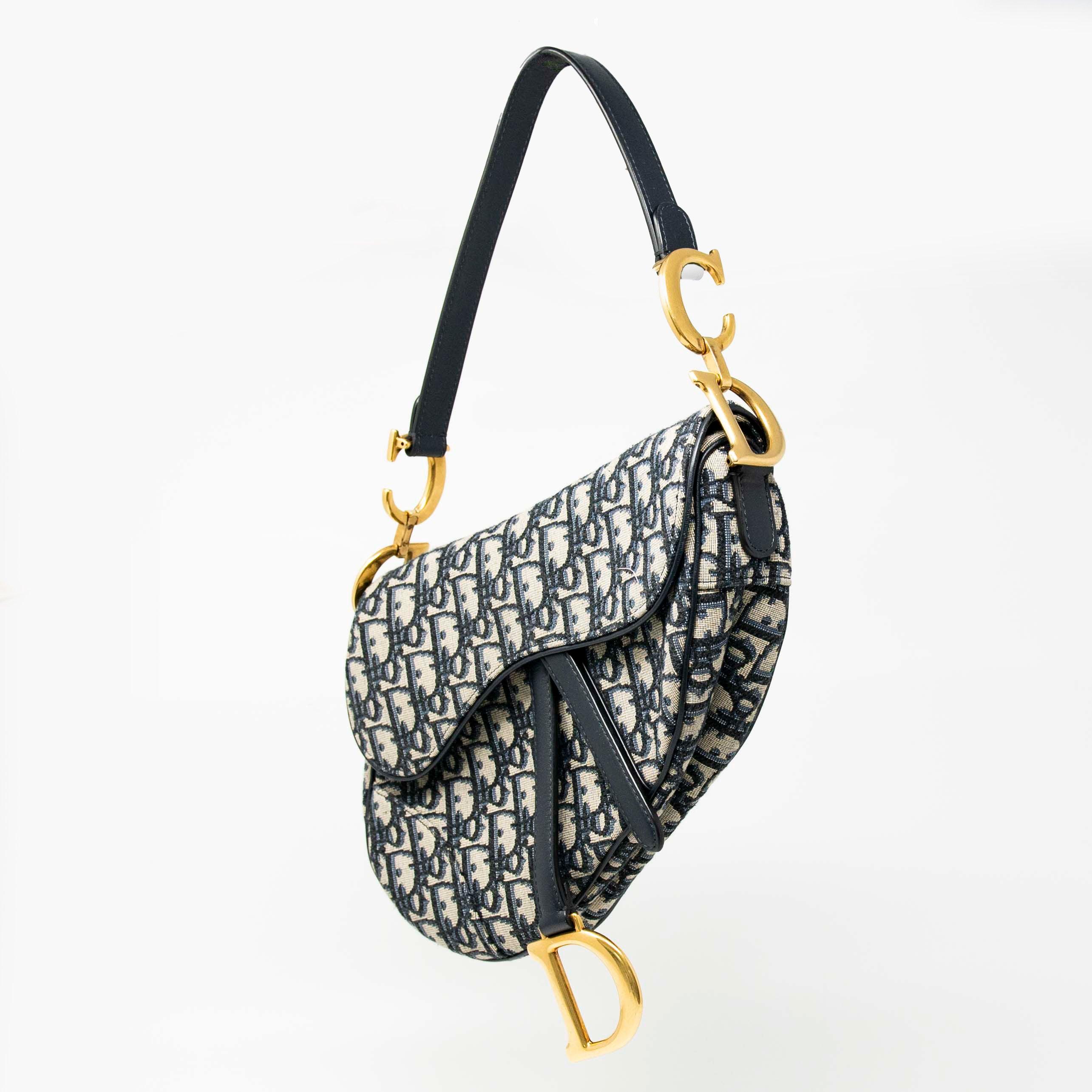 Dior Blue Oblique Medium Saddle Bag