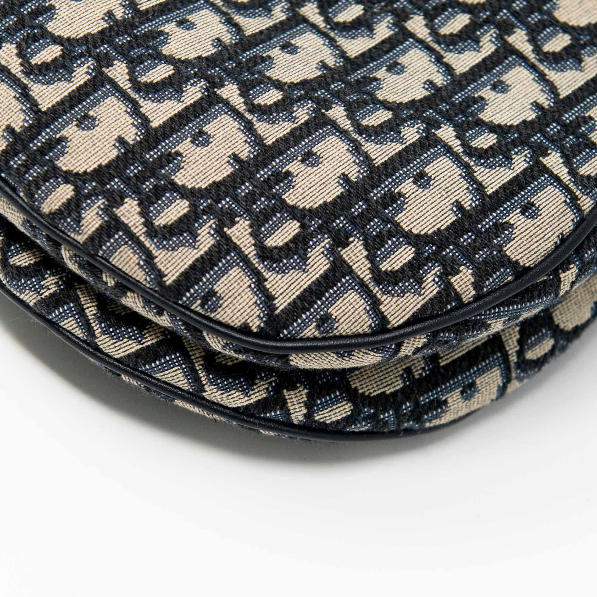 Dior Blue Oblique Medium Saddle Bag
