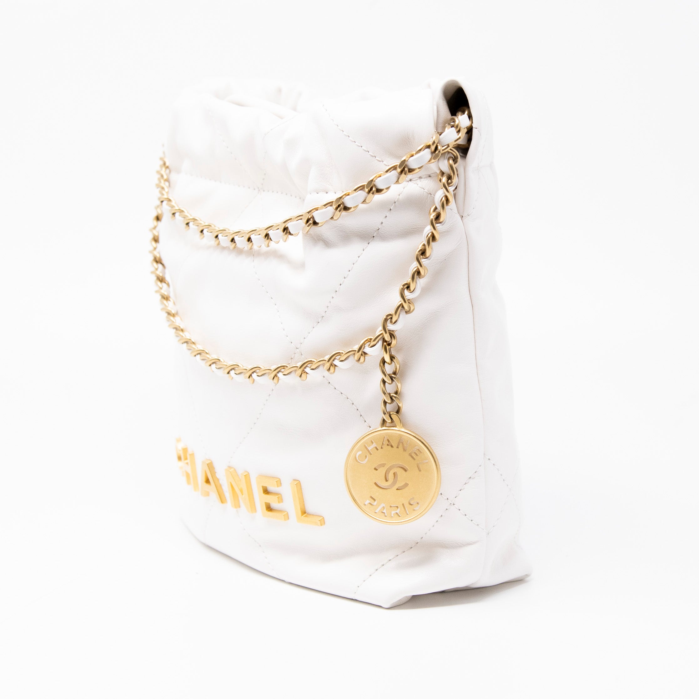 Chanel White Mini 22 Hobo