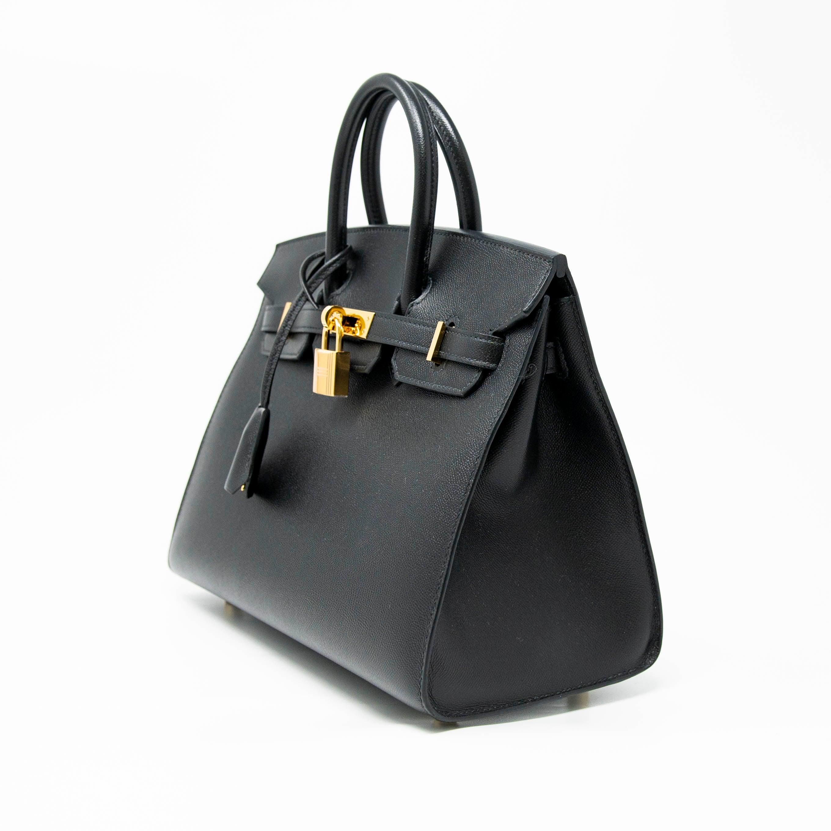 Hermes Noir Epsom Birkin Madame 25