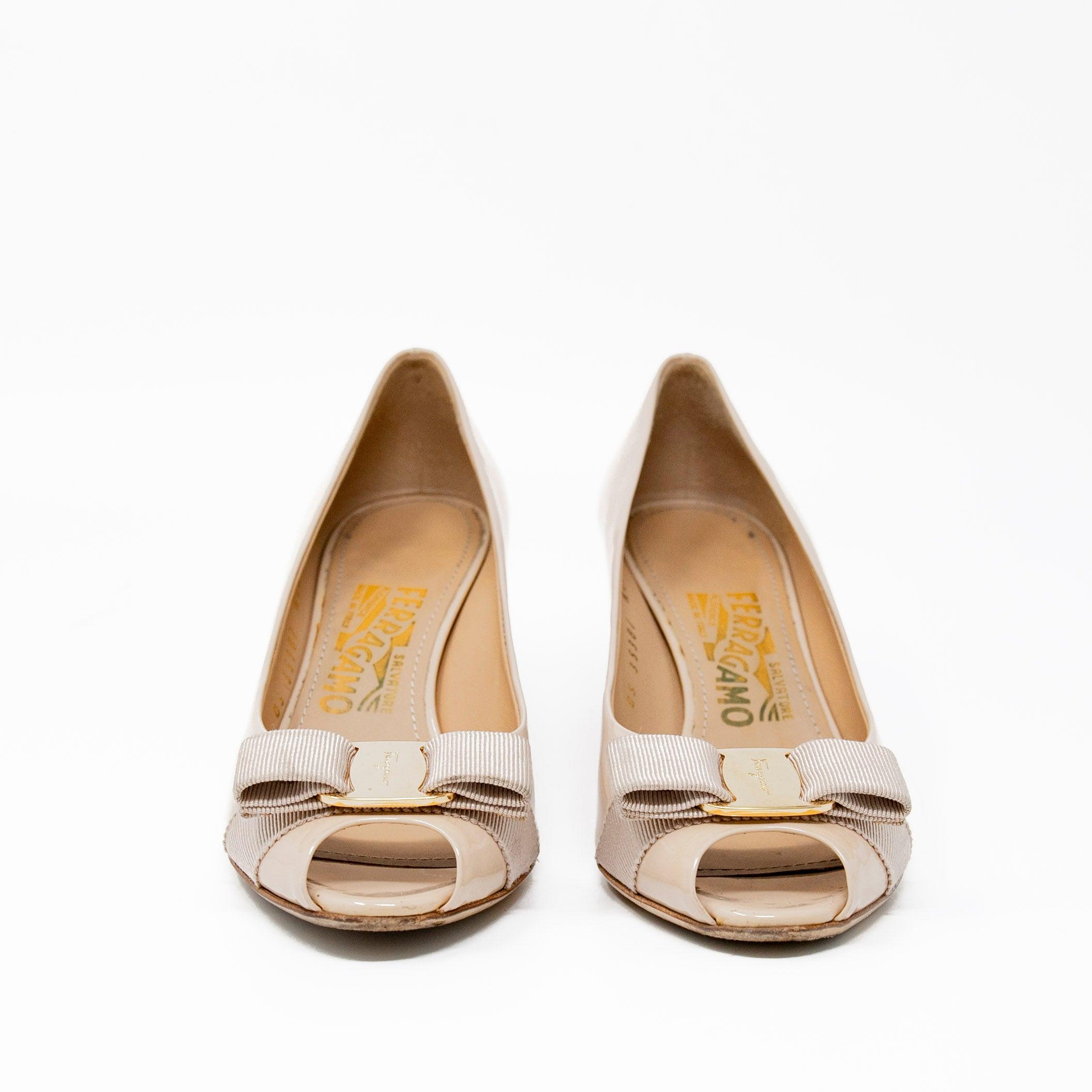 Salvatore Ferragamo Nude Sissi Wedges 6