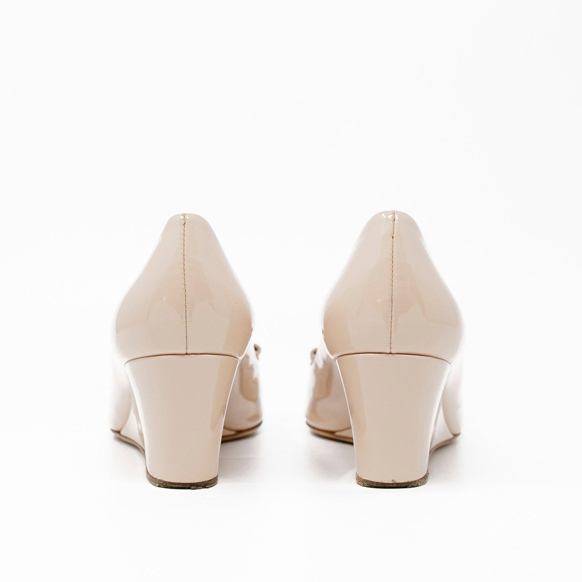 Salvatore Ferragamo Nude Sissi Wedges 6