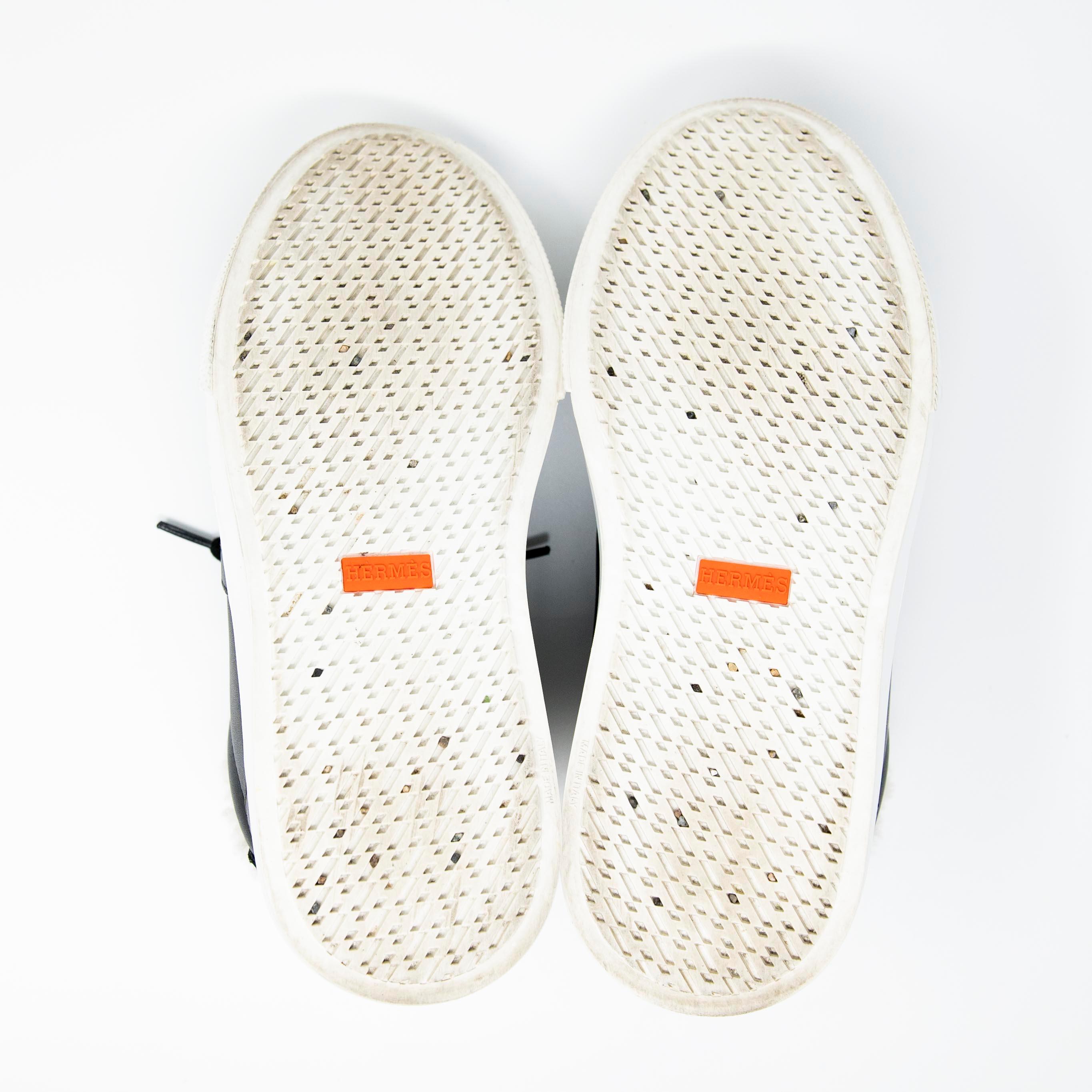 Hermes Noir Shearling Day Sneakers 36.5