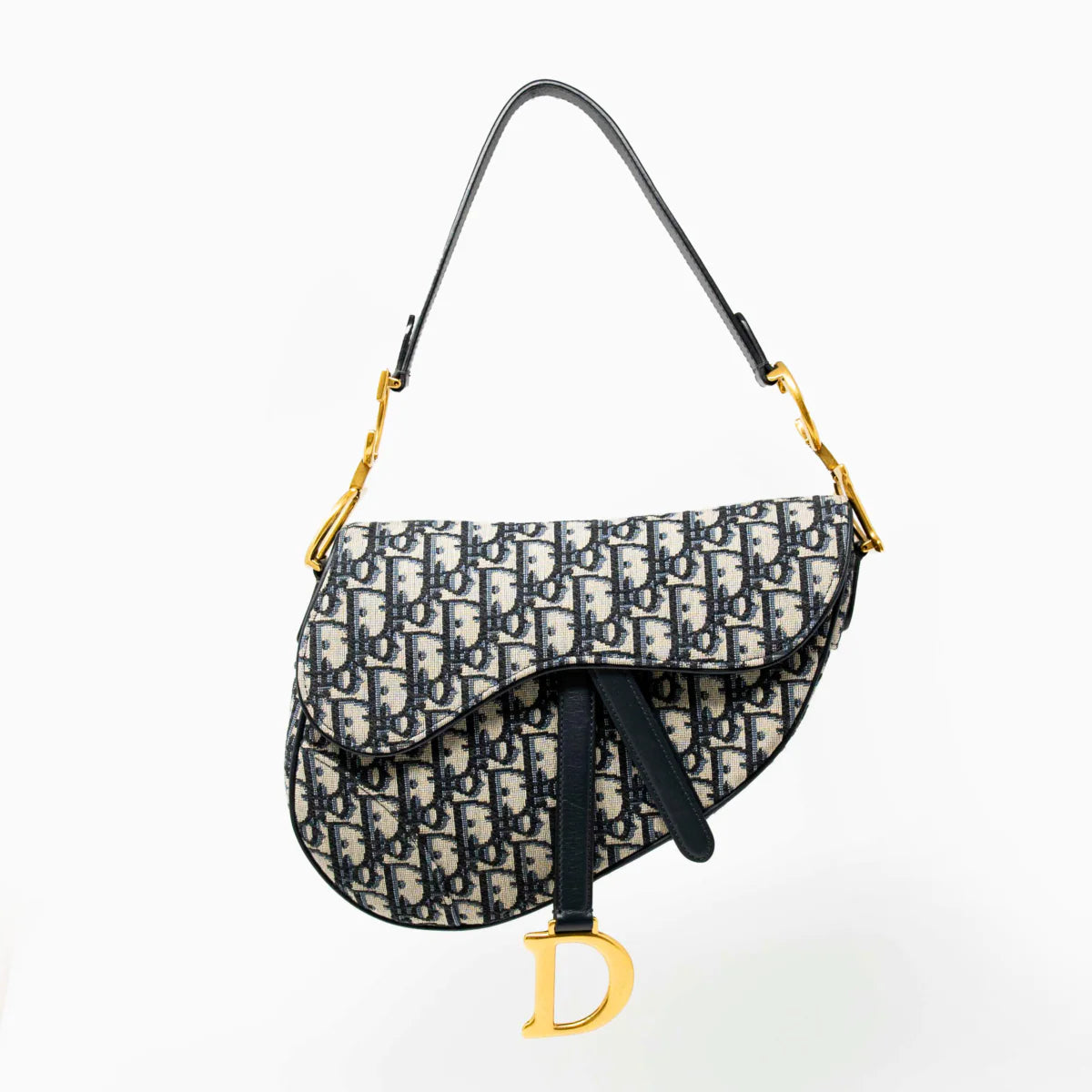Dior Blue Oblique Medium Saddle Bag