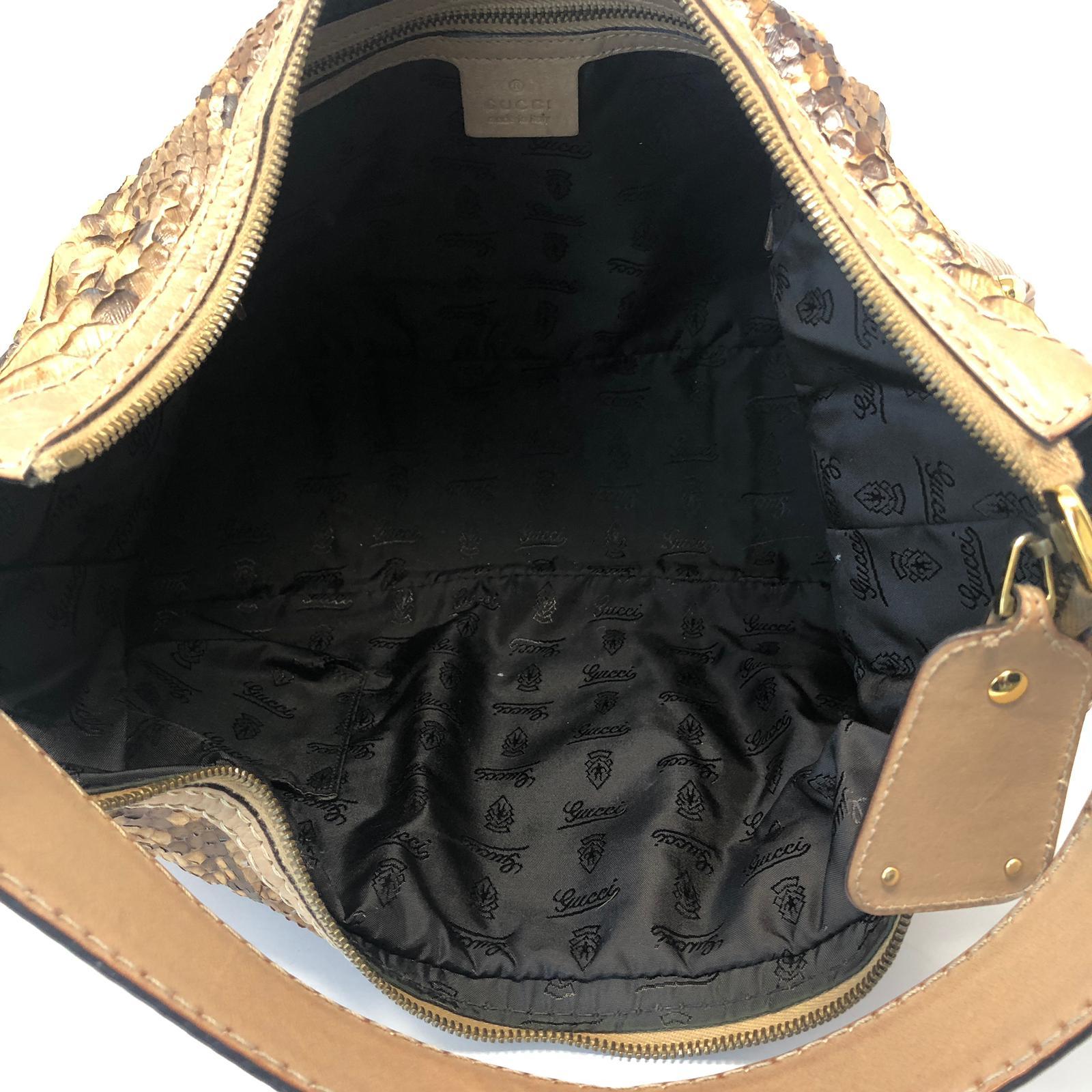 Gucci Brown Python Jockey Shoulder Bag