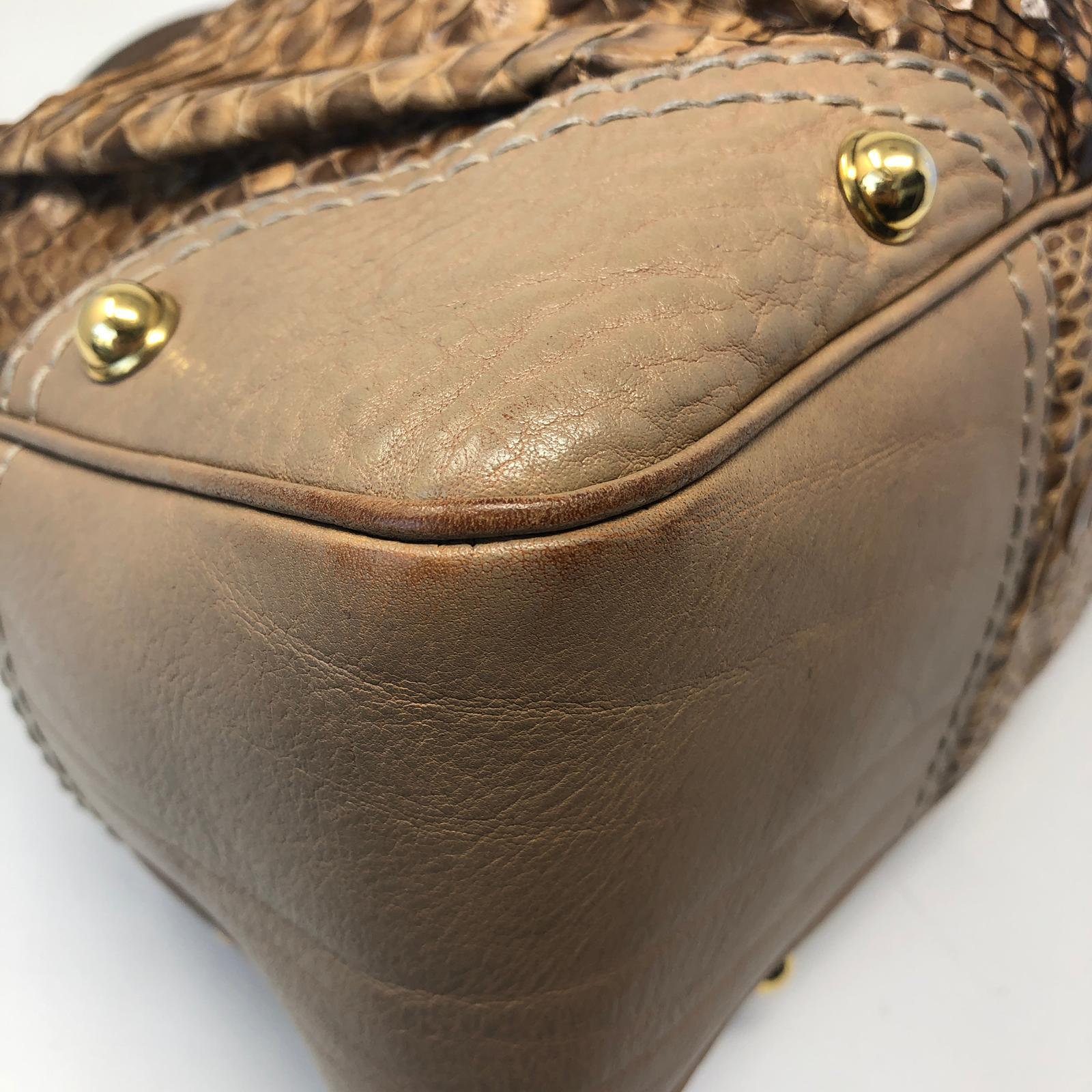 Gucci Brown Python Jockey Shoulder Bag