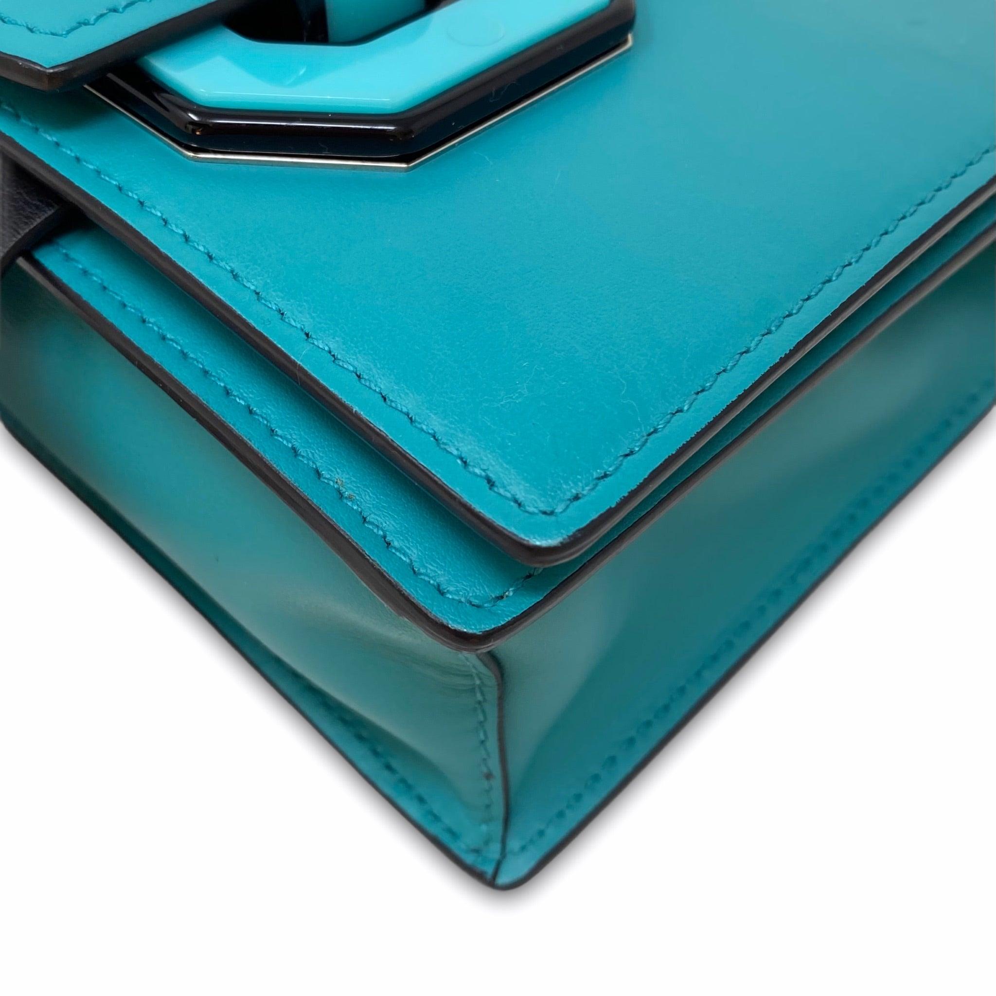 Prada Turquoise Plex Ribbon Geometric Crossbody Bag