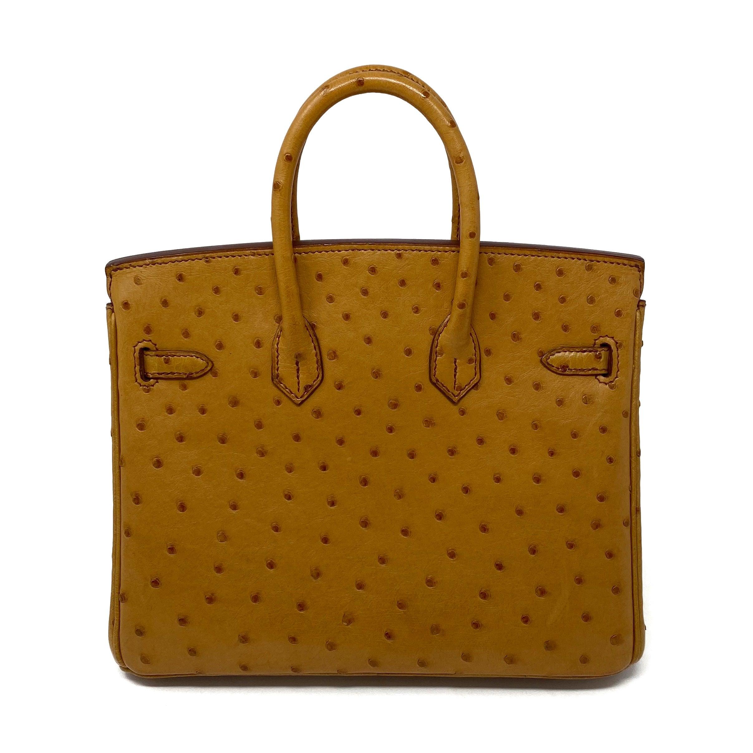 Hermes Saffron Ostrich Birkin 25