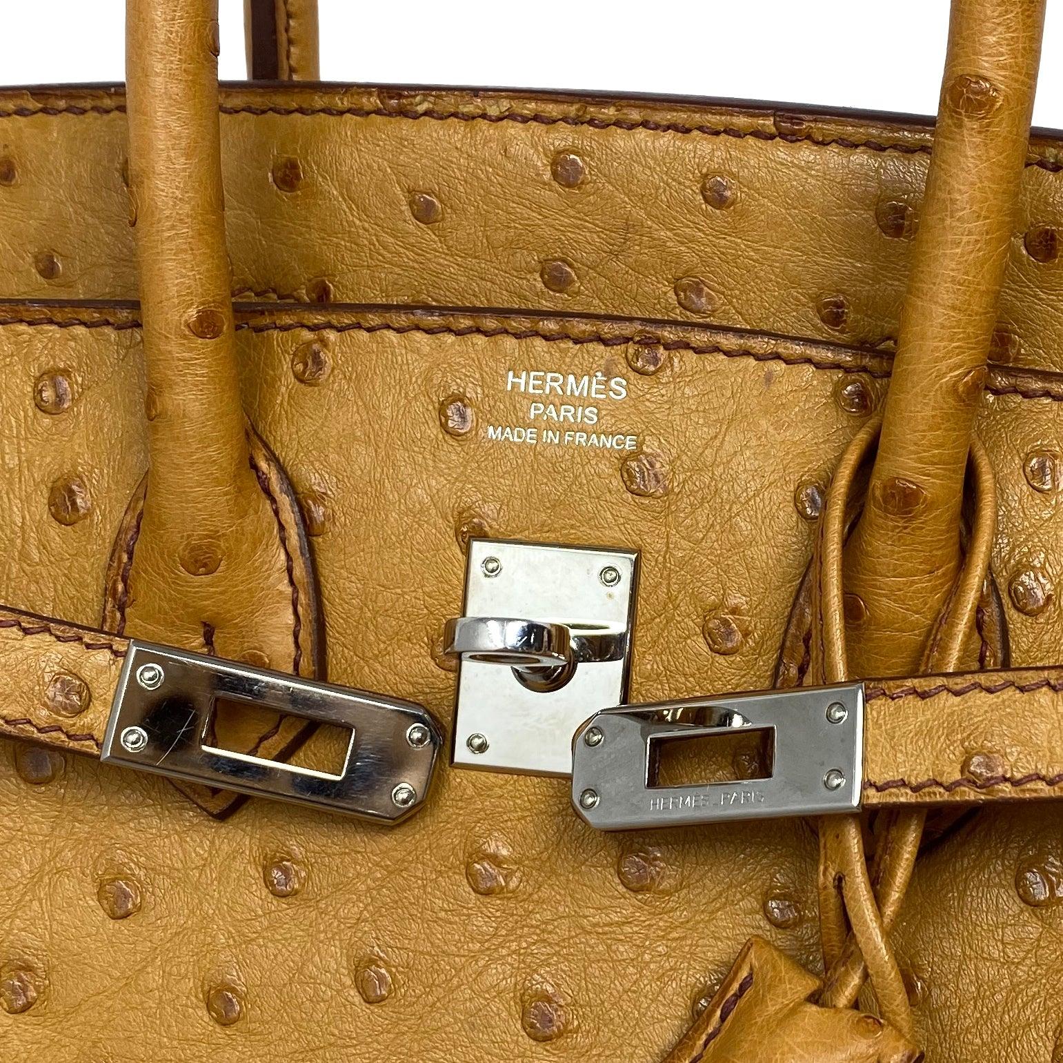 Hermes Saffron Ostrich Birkin 25