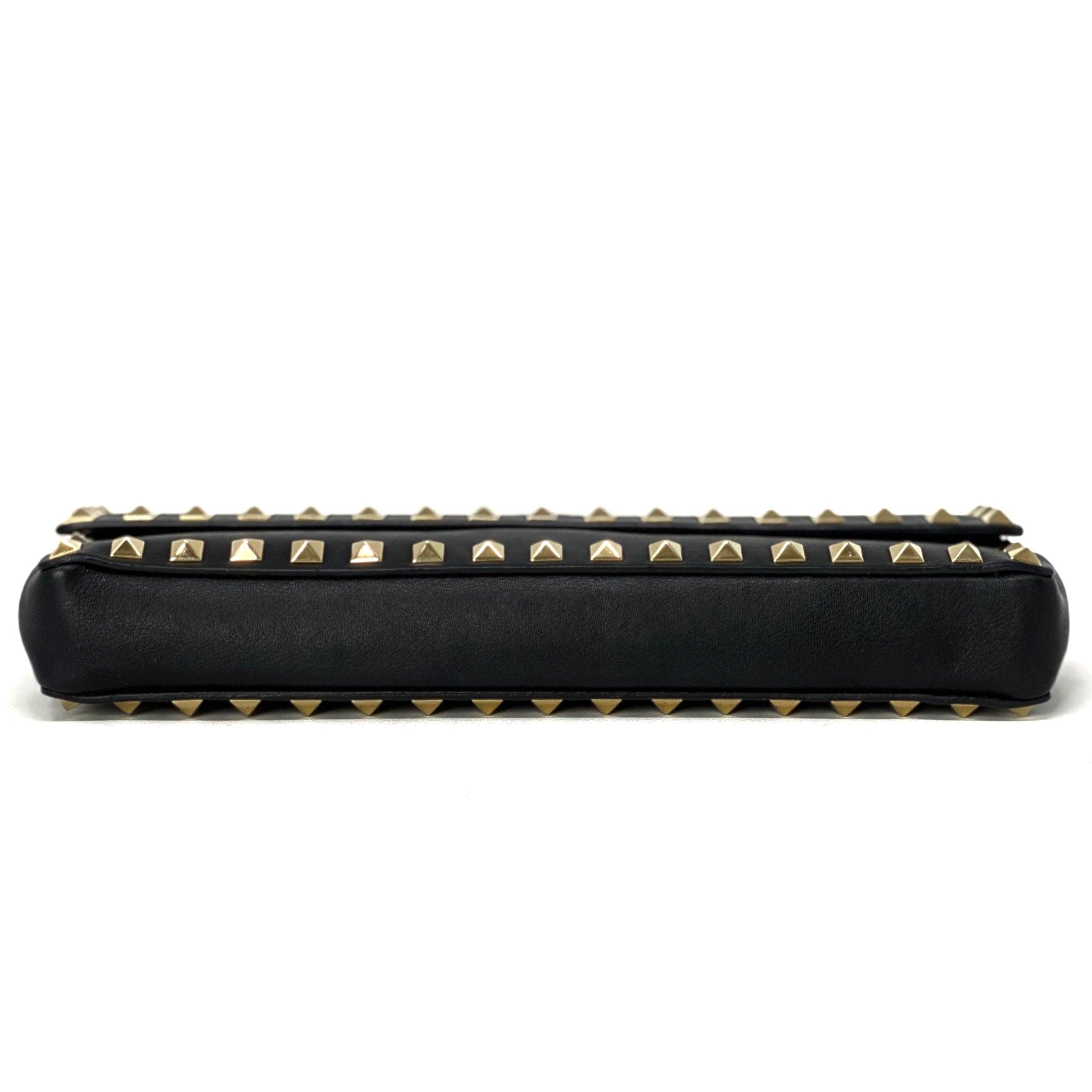 Valentino Black Rockstud Bracelet Clutch