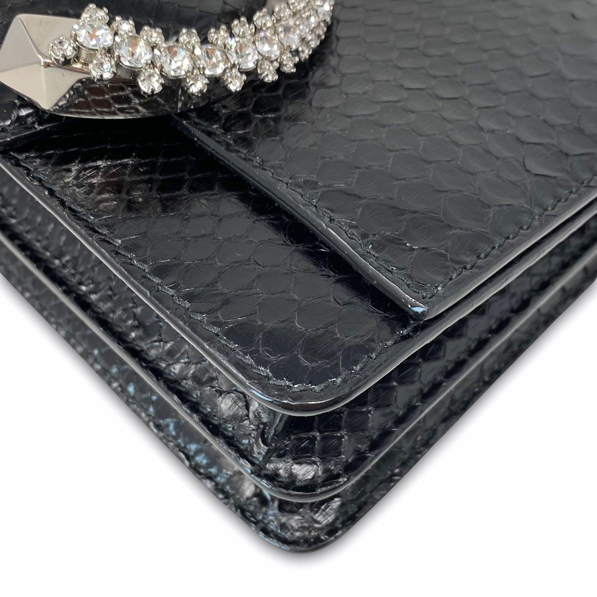 Jimmy Choo Black Python Madeline Bag