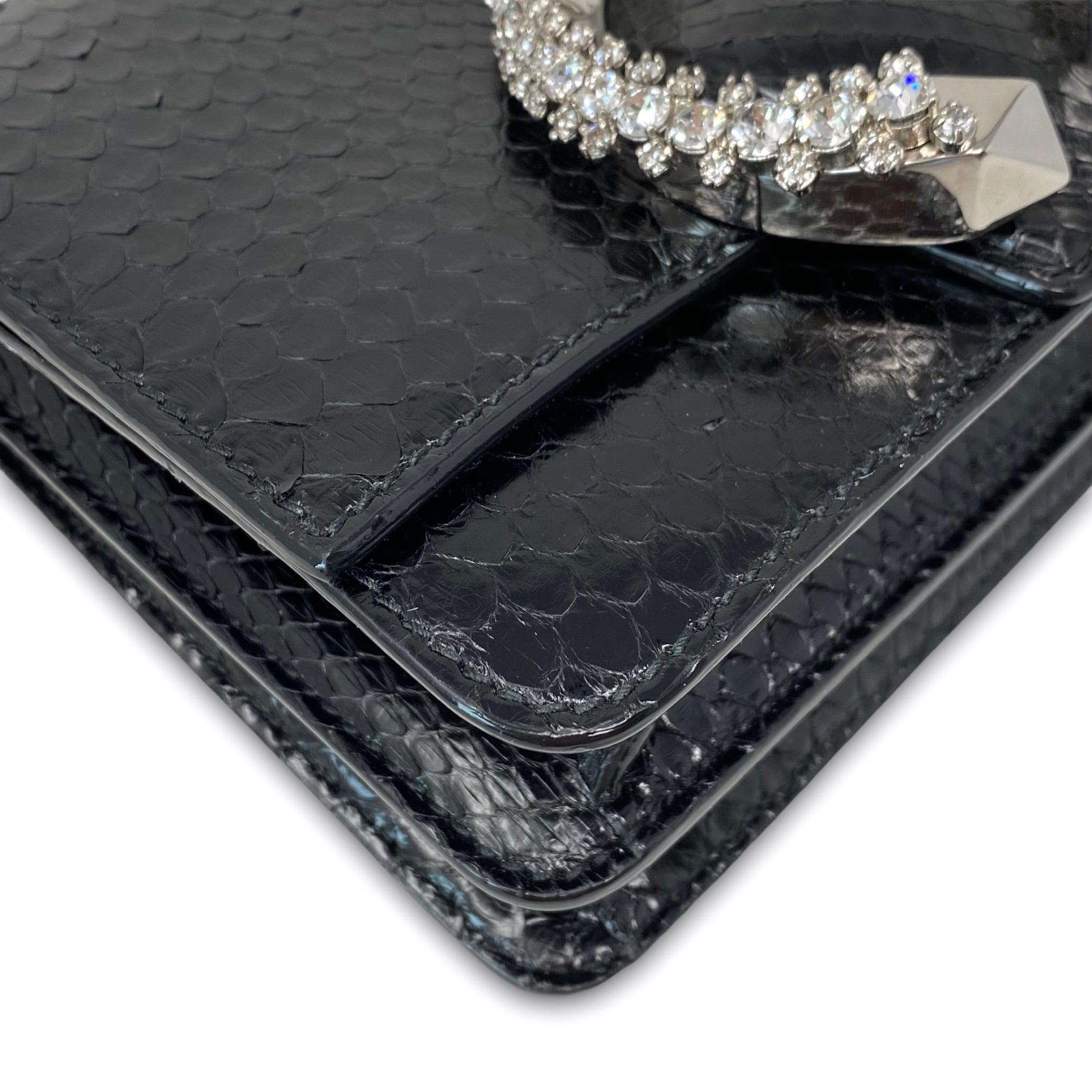 Jimmy Choo Black Python Madeline Bag