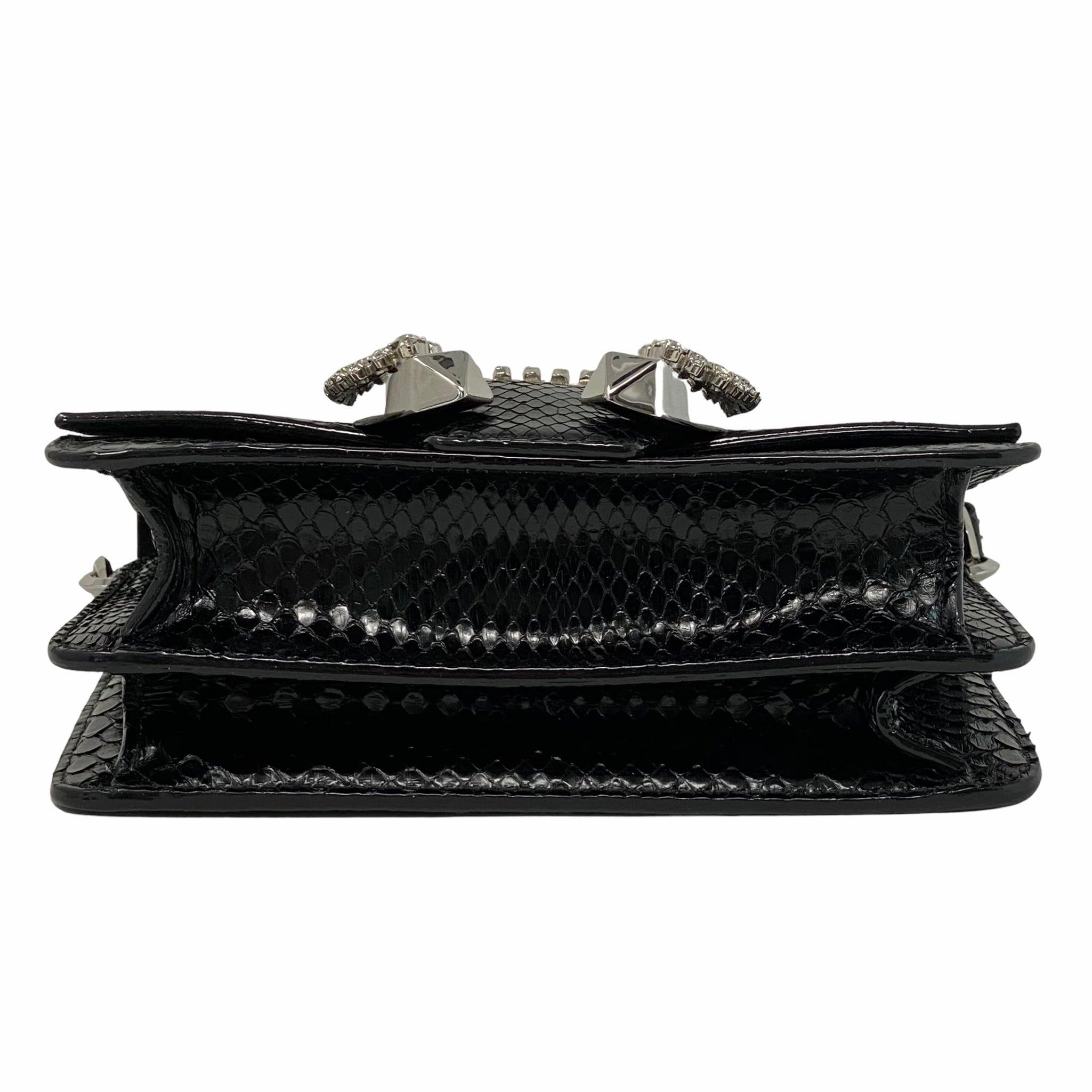 Jimmy Choo Black Python Madeline Bag