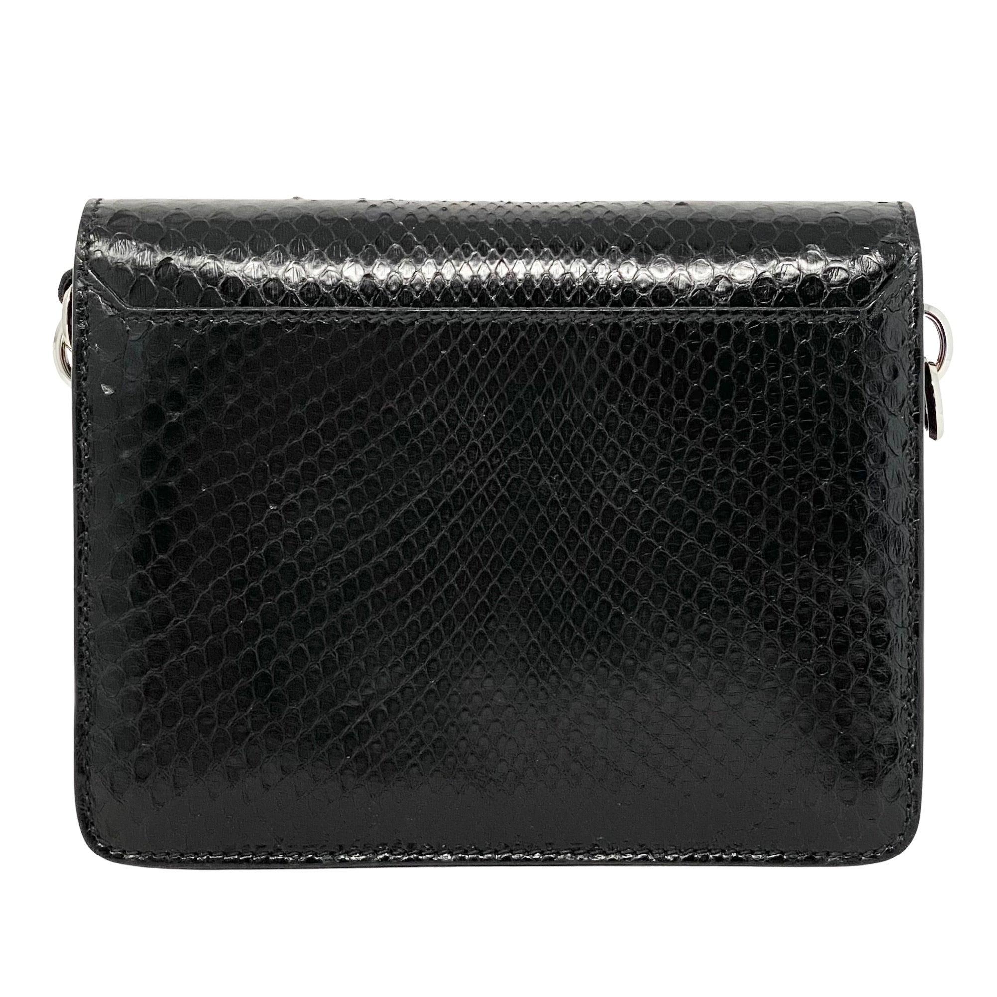 Jimmy Choo Black Python Madeline Bag