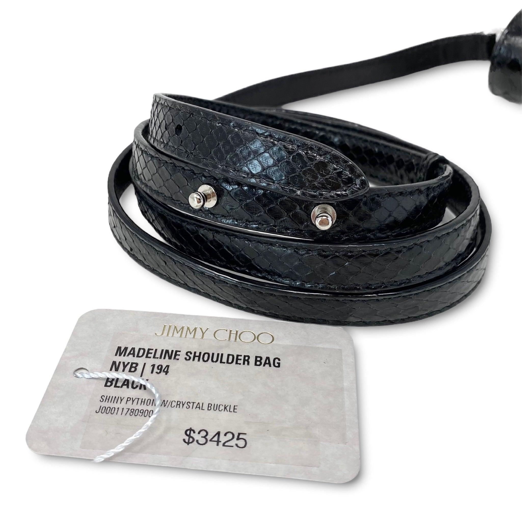 Jimmy Choo Black Python Madeline Bag