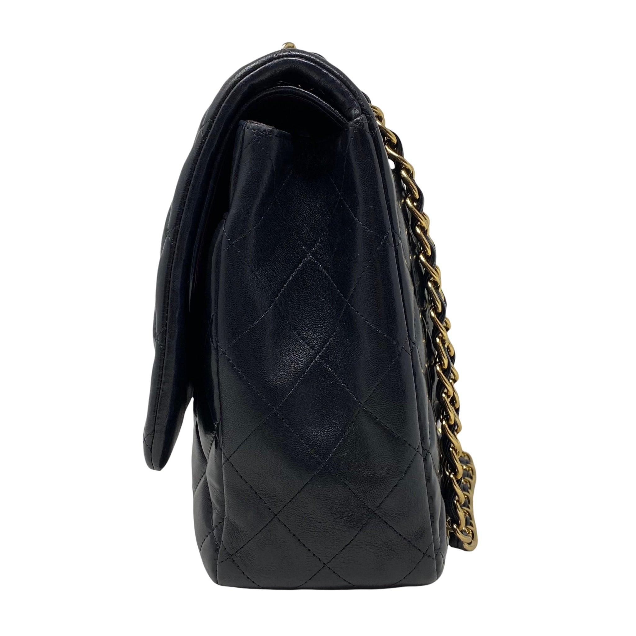 Chanel Black Lambskin Maxi Classic Flap