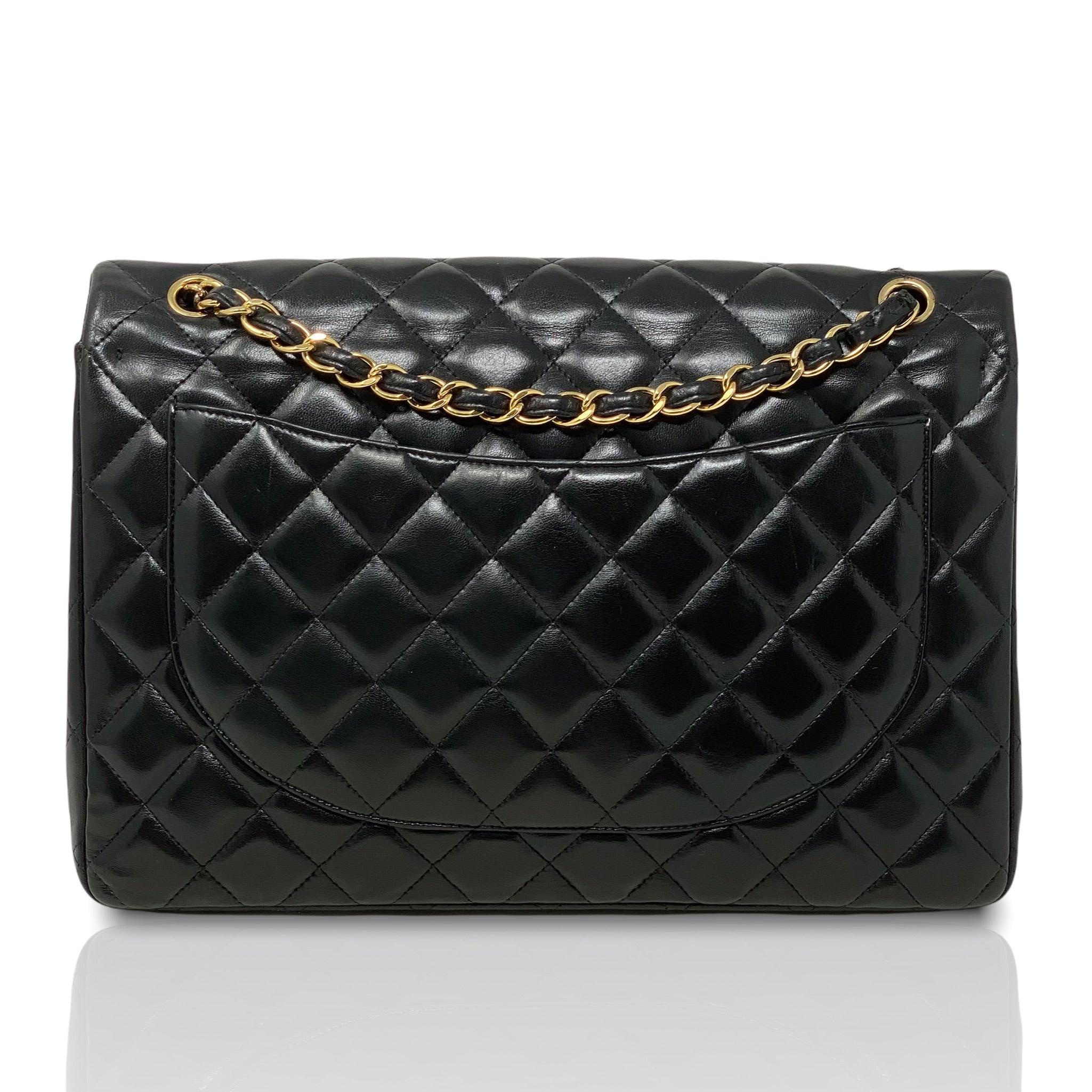 Chanel Black Lambskin Maxi Classic Flap