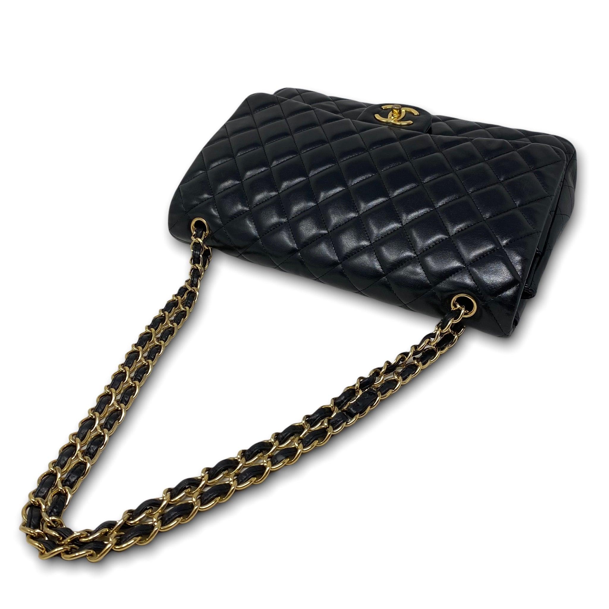 Chanel Black Lambskin Maxi Classic Flap