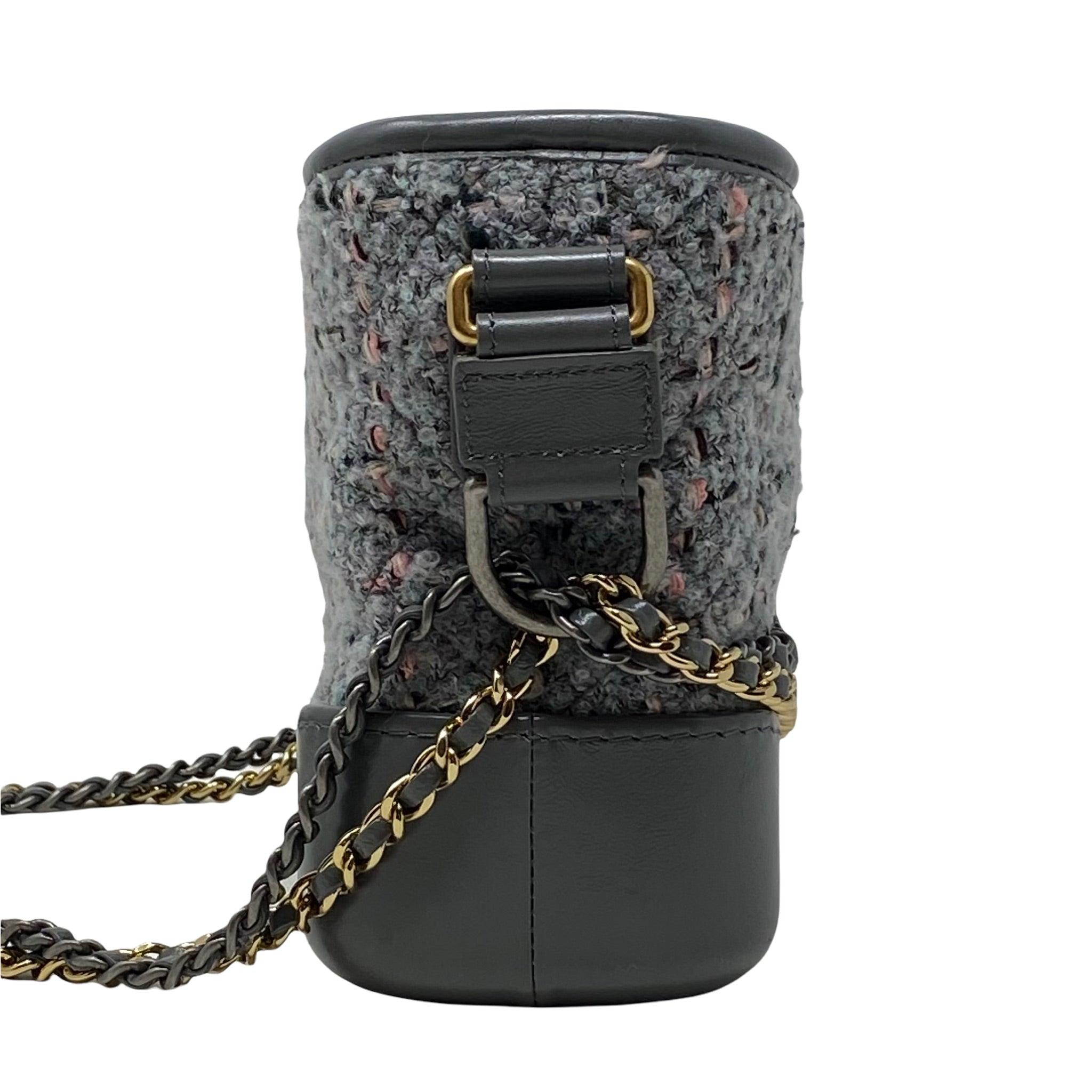 Chanel Gray Tweed Small Gabrielle Hobo Bag