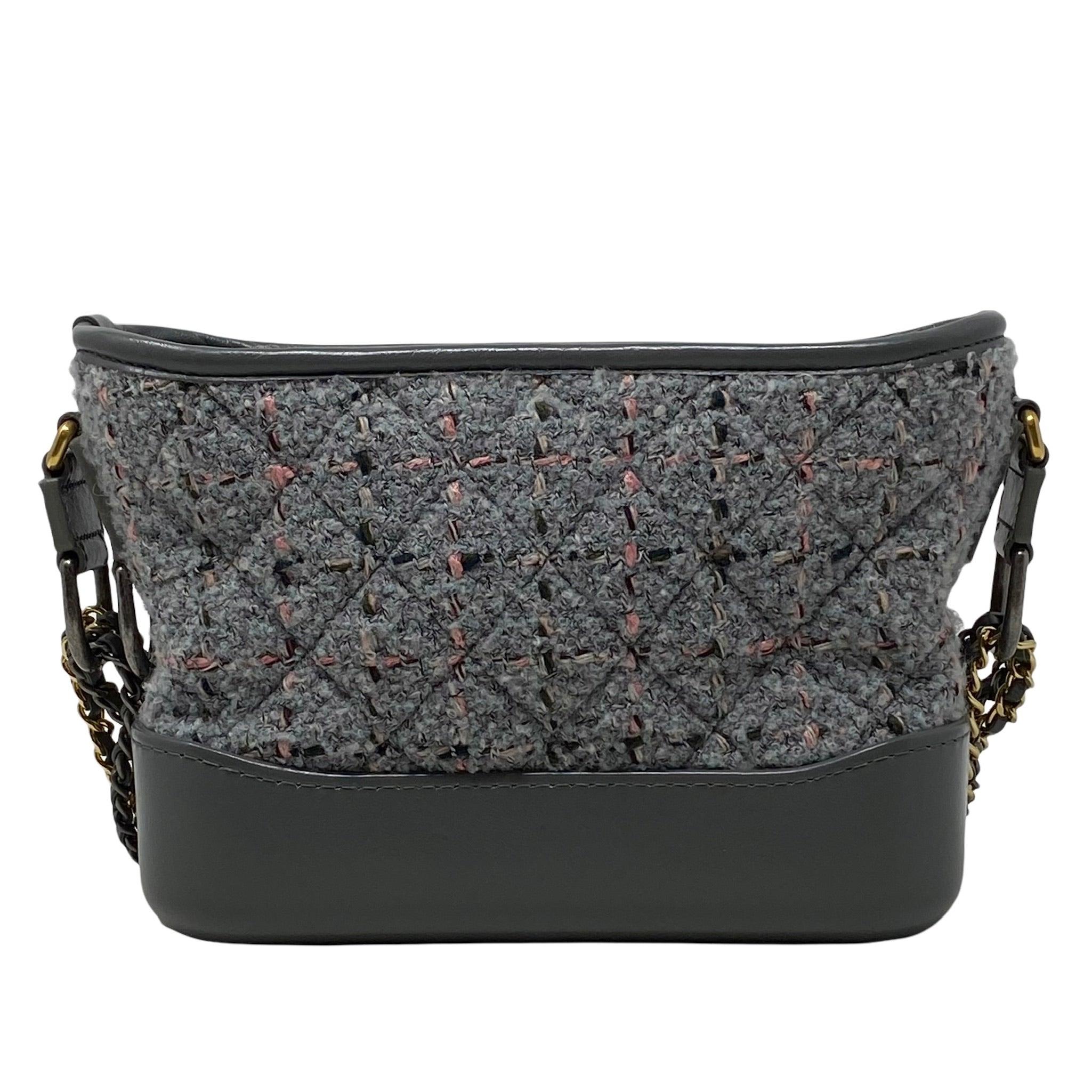 Chanel Gray Tweed Small Gabrielle Hobo Bag