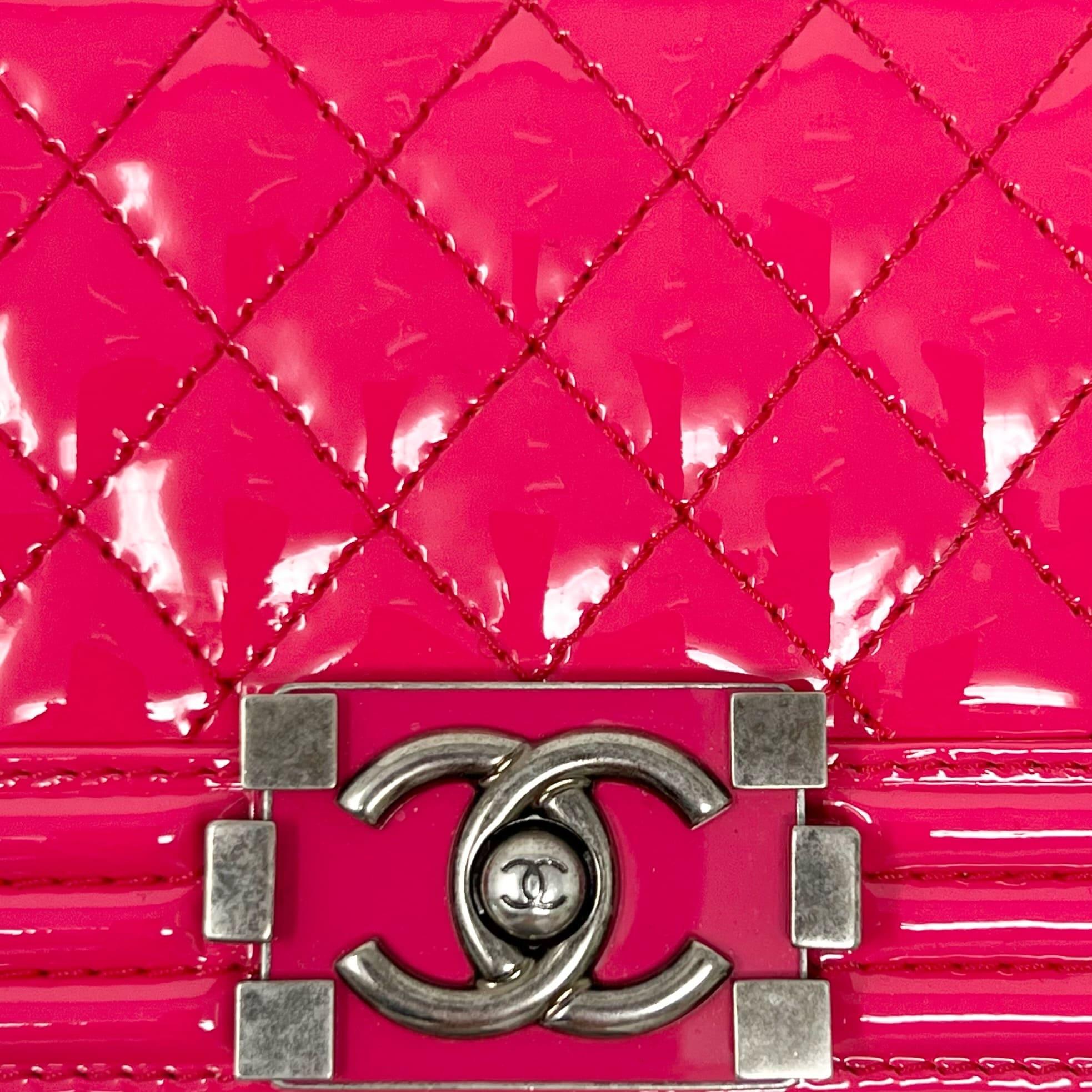 Chanel Pink Patent Small Boy Bag