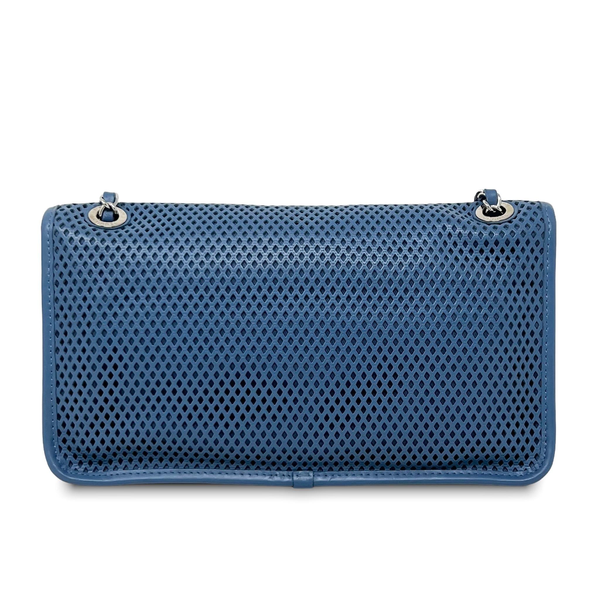 Chanel Blue Perforated French Riviera Flap Bag