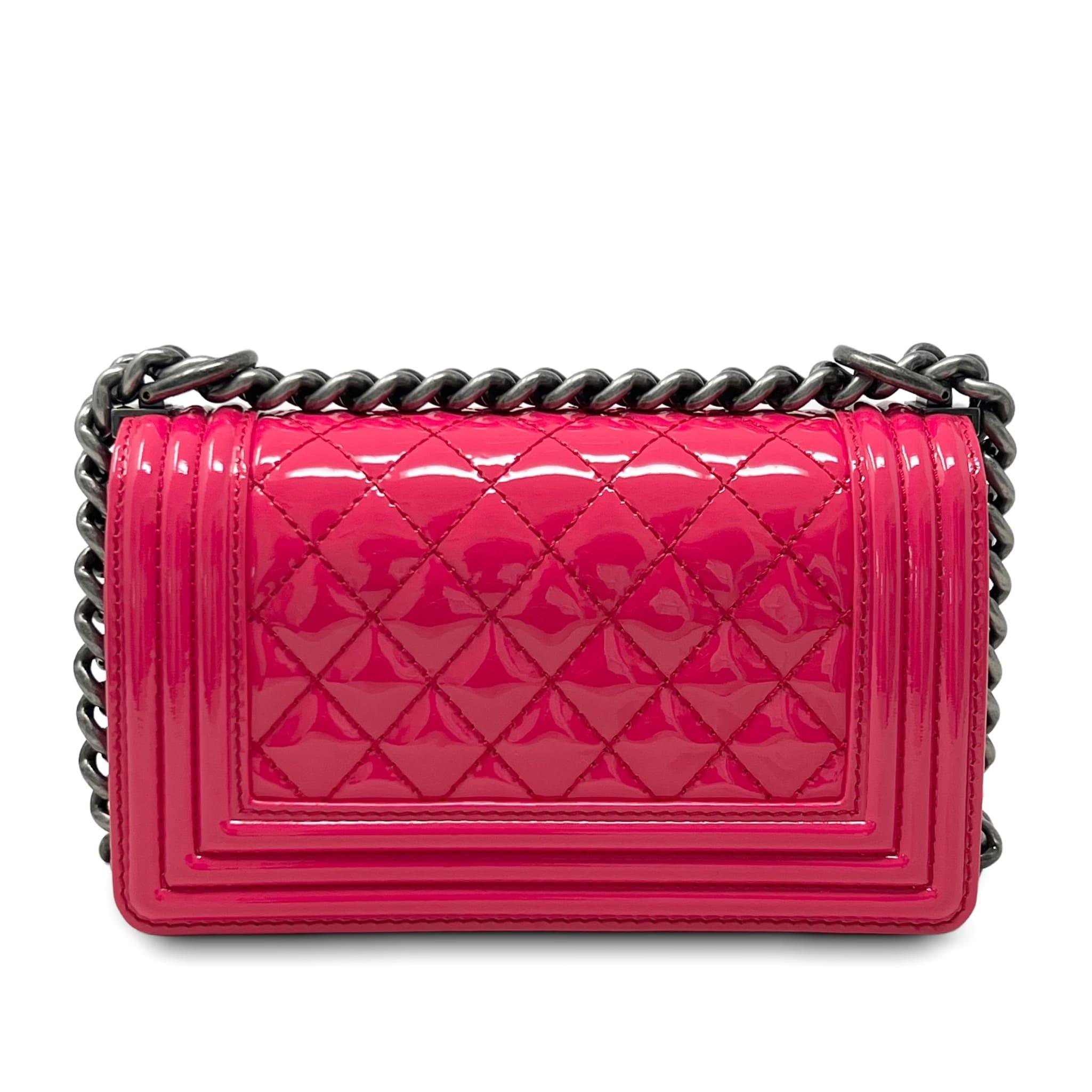 Chanel Pink Patent Small Boy Bag