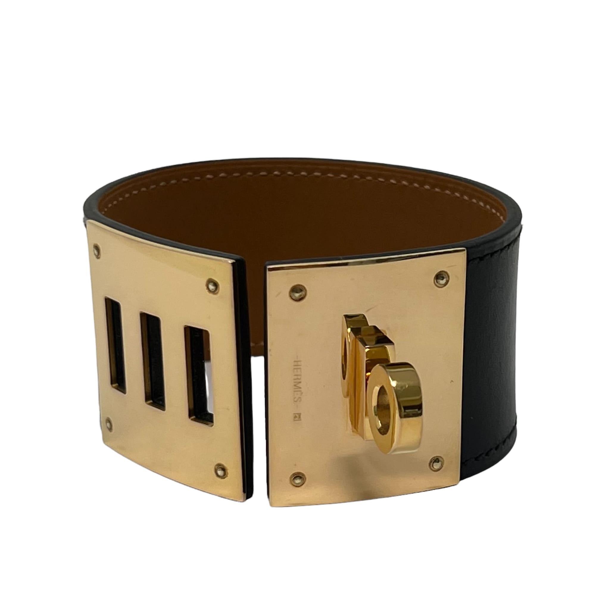 Hermes Noir Box Kelly Dog Bracelet T2