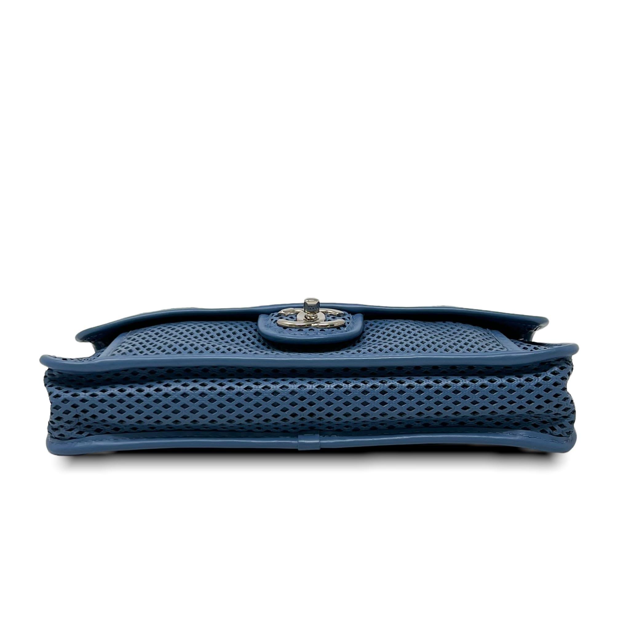 Chanel Blue Perforated French Riviera Flap Bag