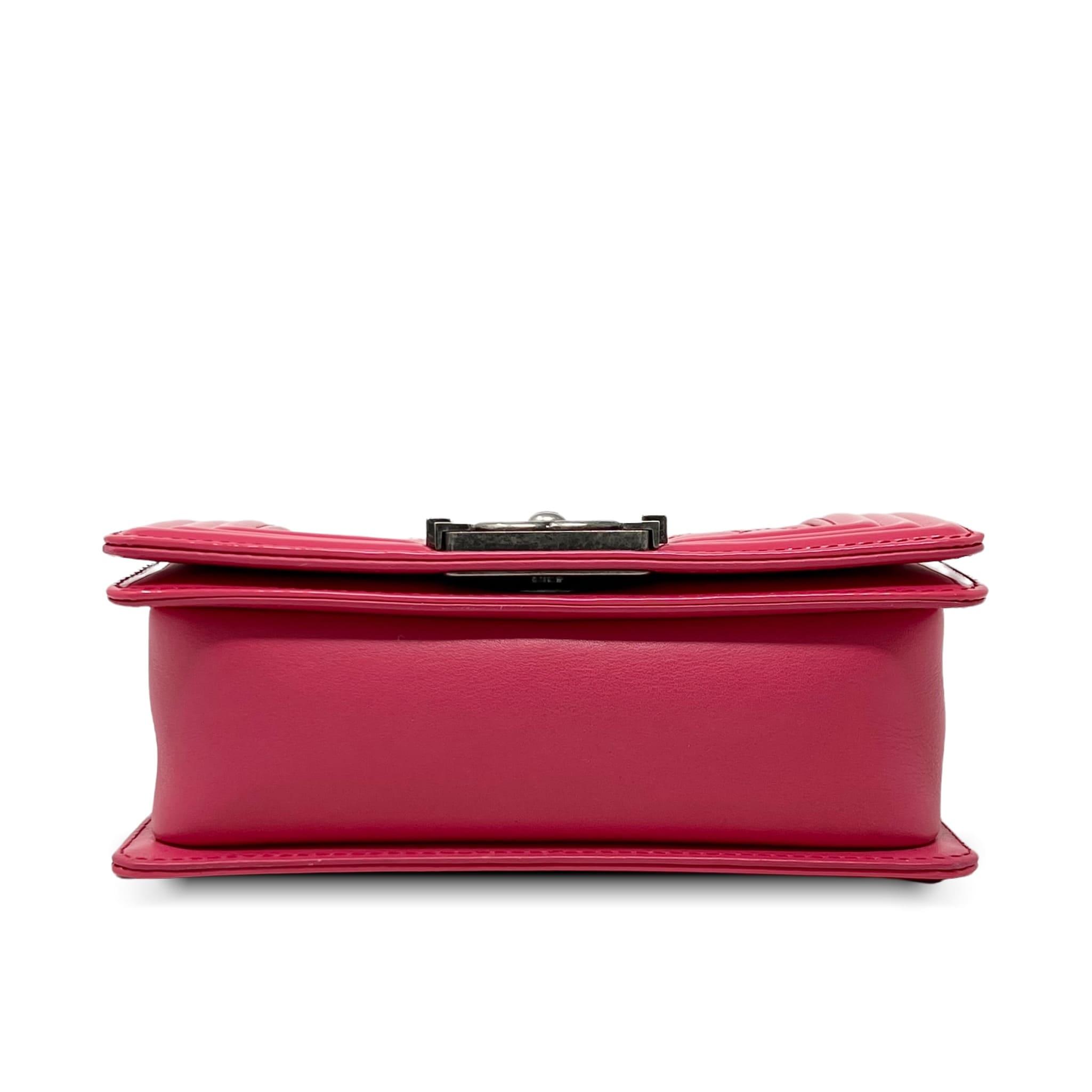 Chanel Pink Patent Small Boy Bag