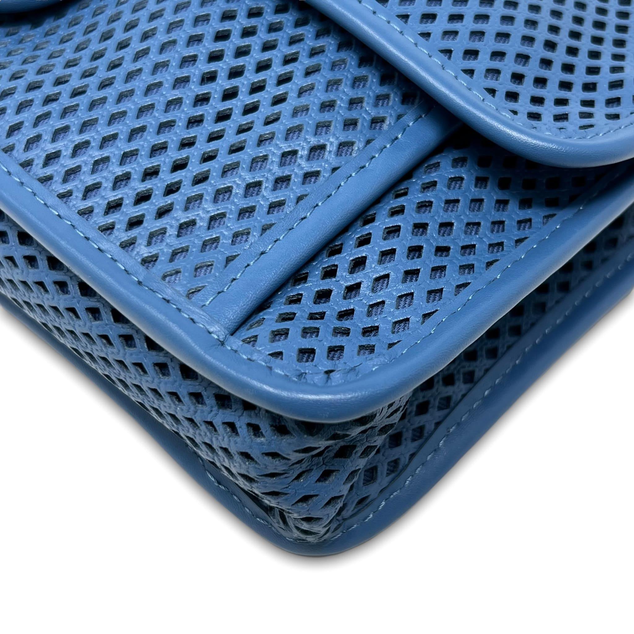 Chanel Blue Perforated French Riviera Flap Bag