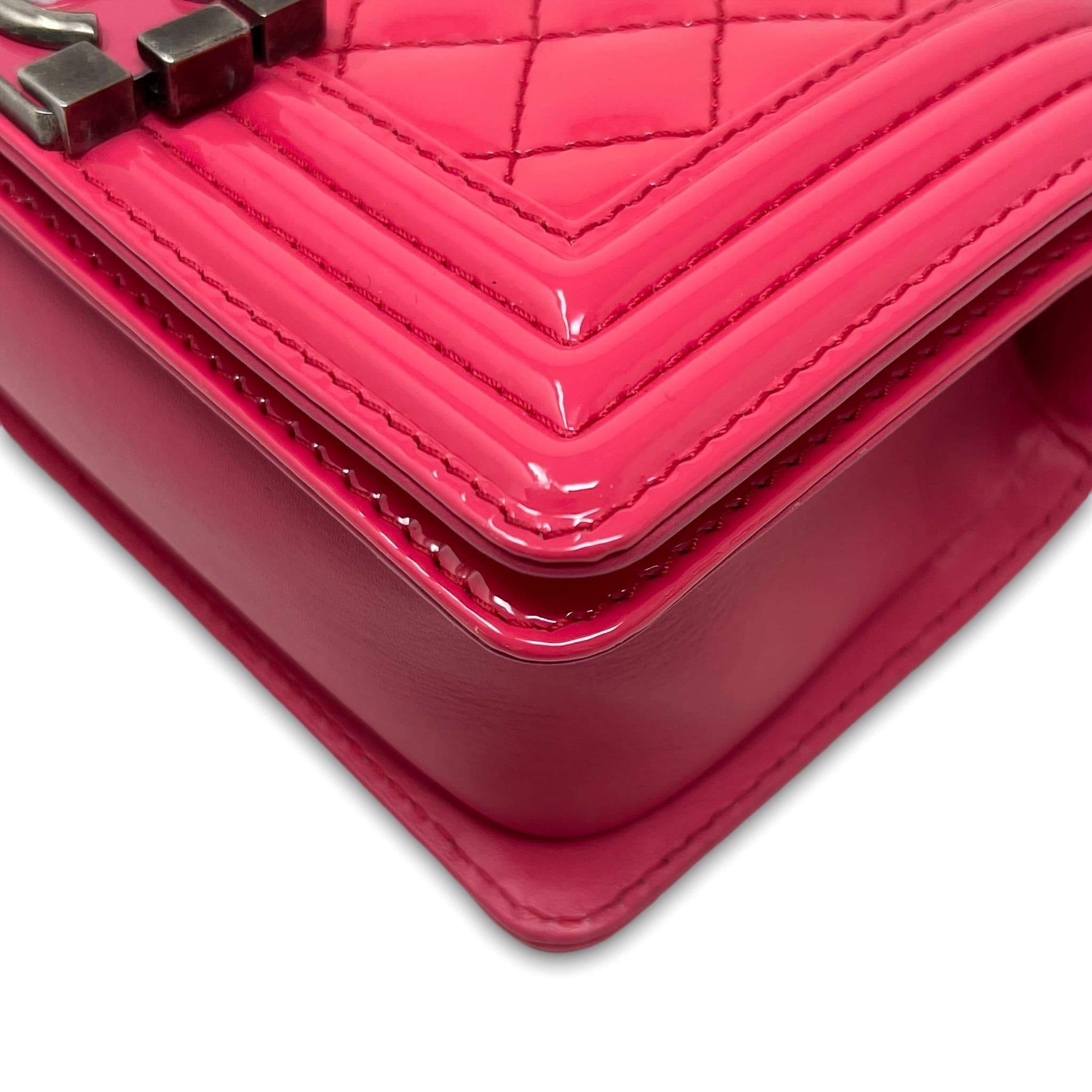 Chanel Pink Patent Small Boy Bag