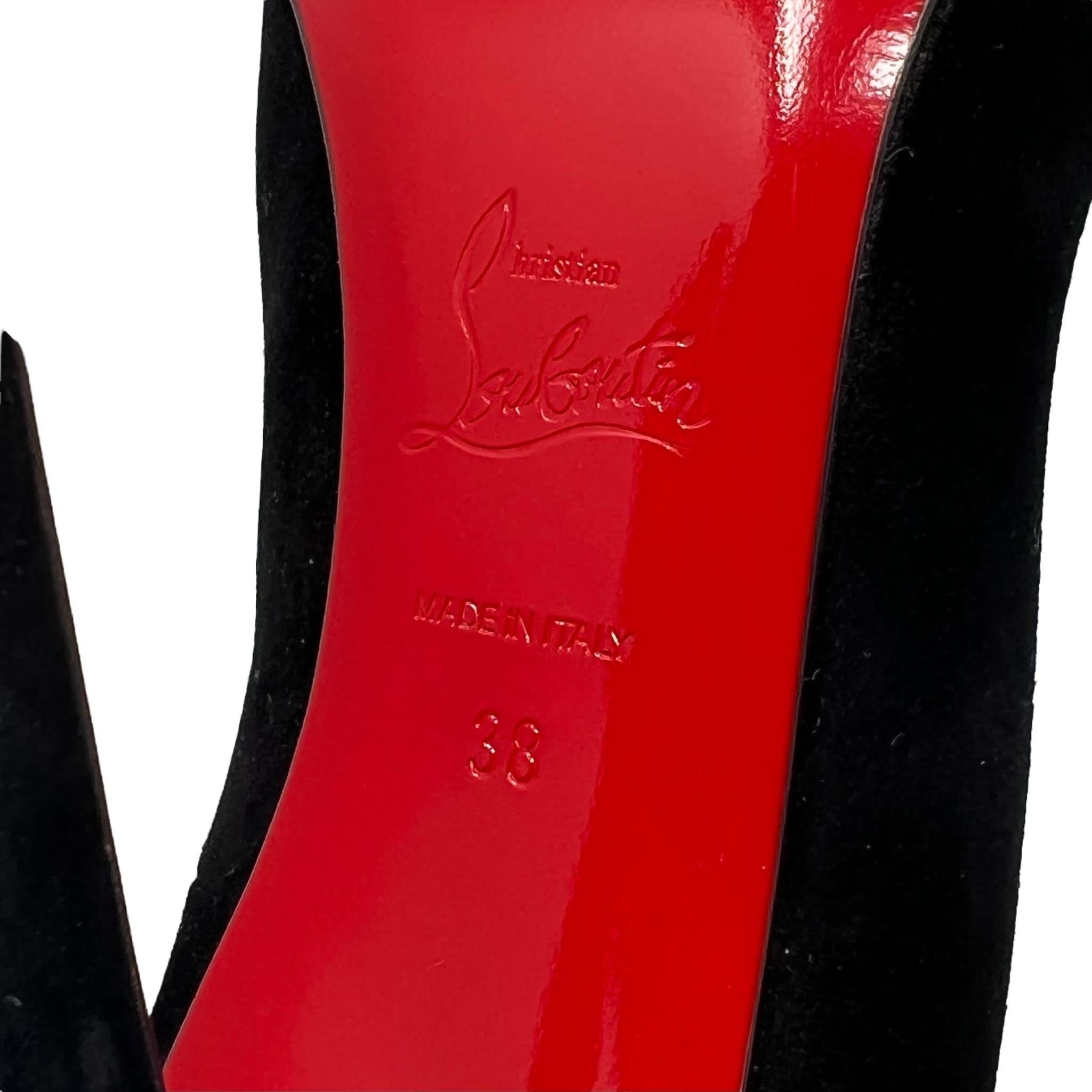 Christian Louboutin Black Suede GEO Spike Pumps 38