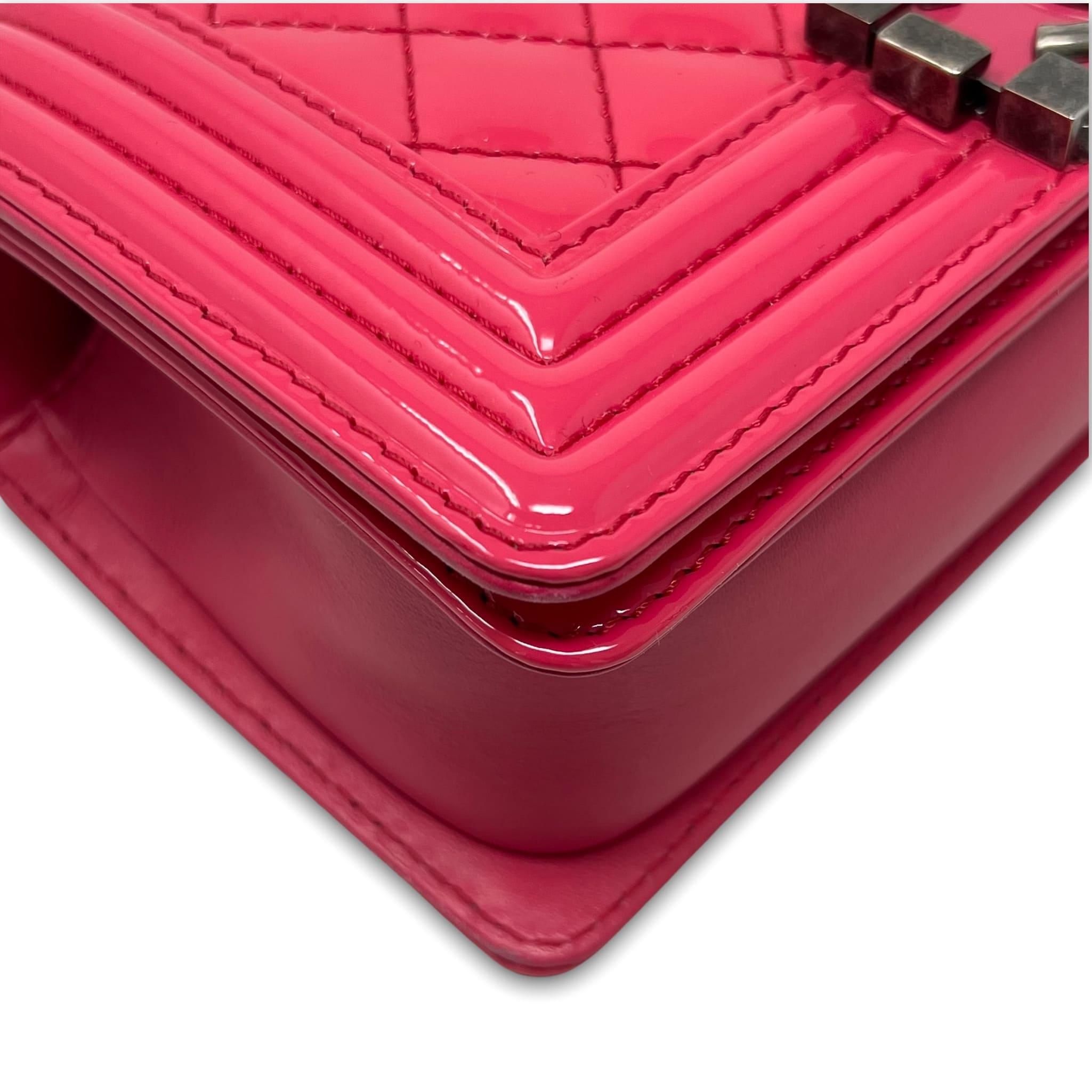 Chanel Pink Patent Small Boy Bag