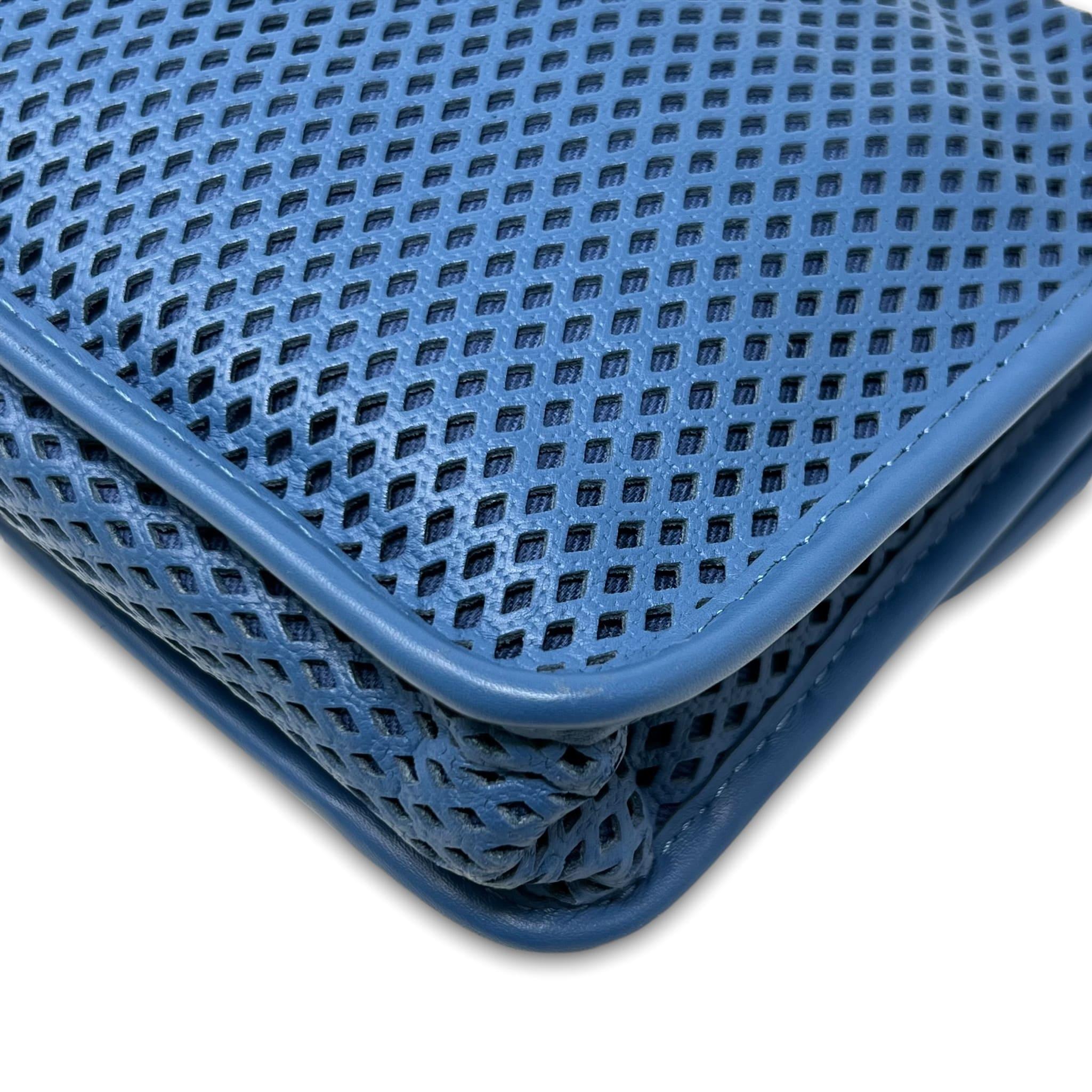 Chanel Blue Perforated French Riviera Flap Bag