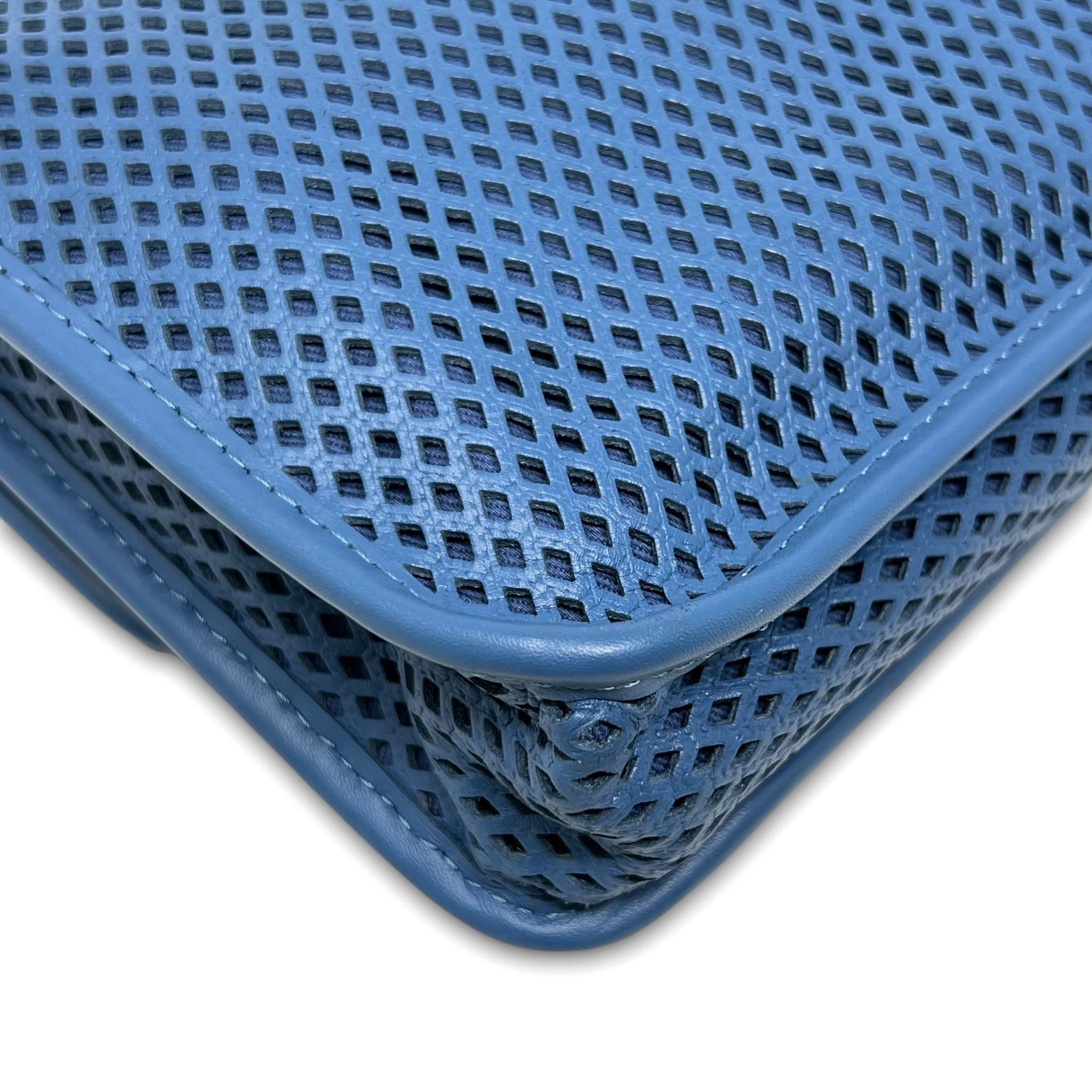 Chanel Blue Perforated French Riviera Flap Bag