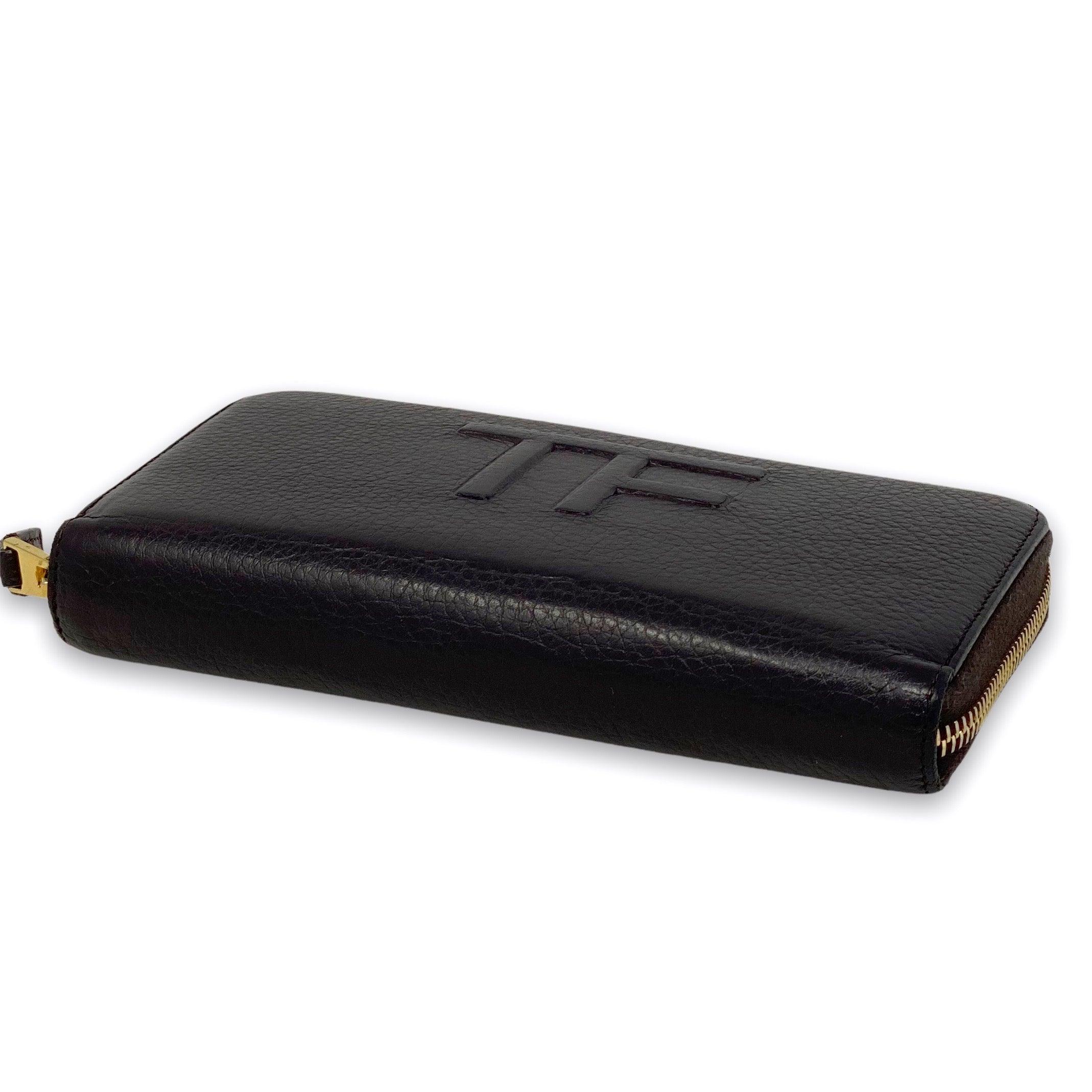 Tom Ford Brown Logo Zippy Wallet