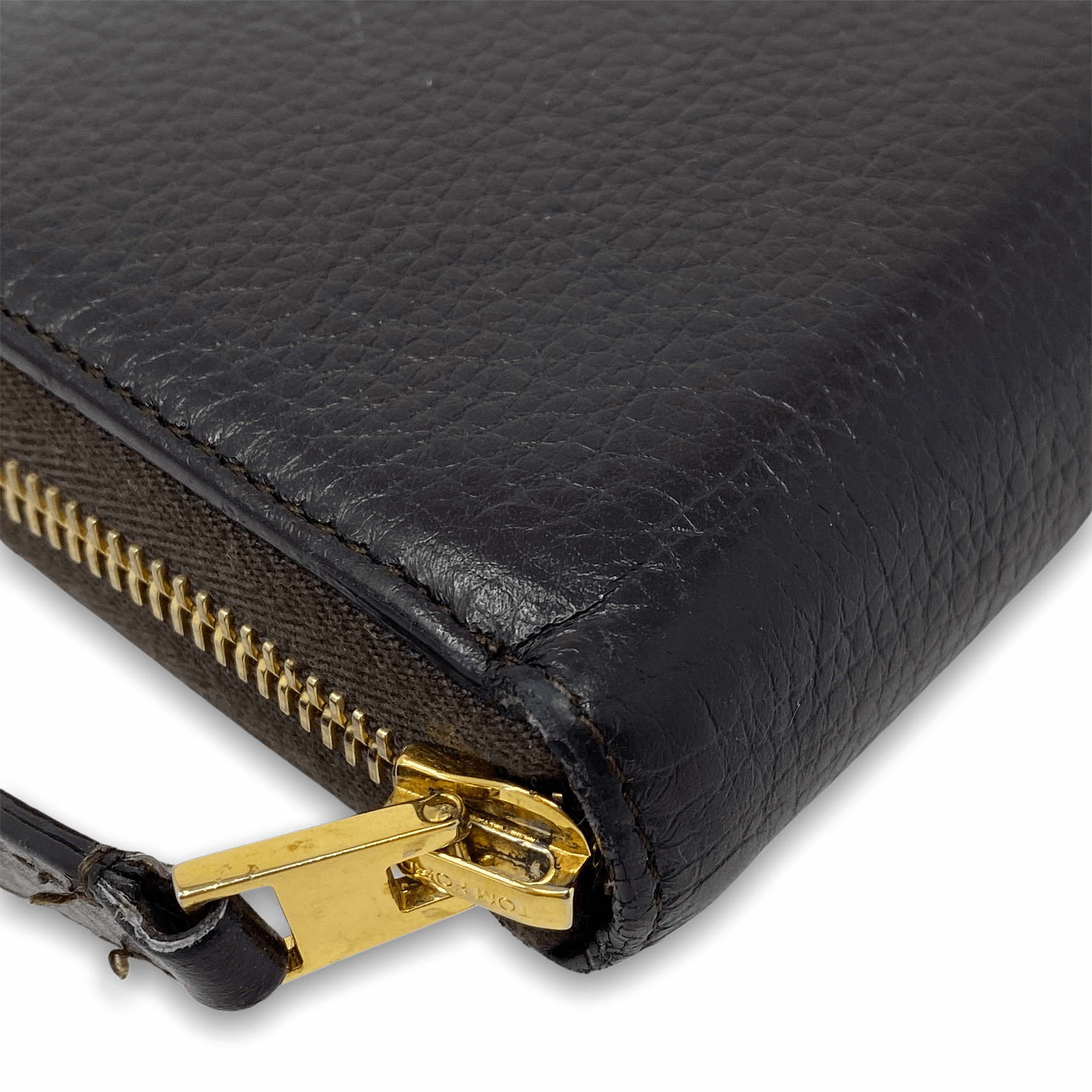 Tom Ford Brown Logo Zippy Wallet
