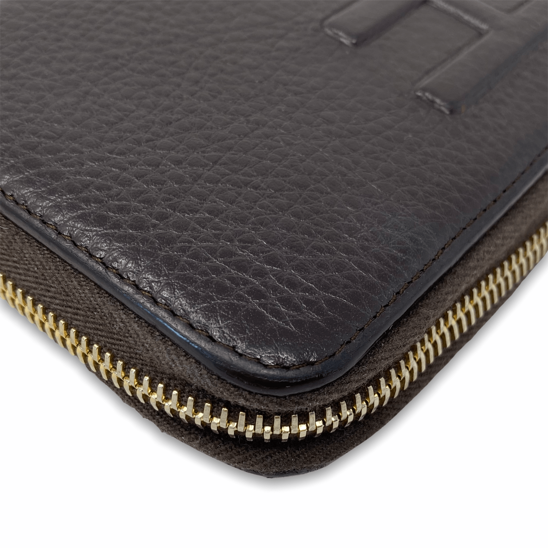 Tom Ford Brown Logo Zippy Wallet