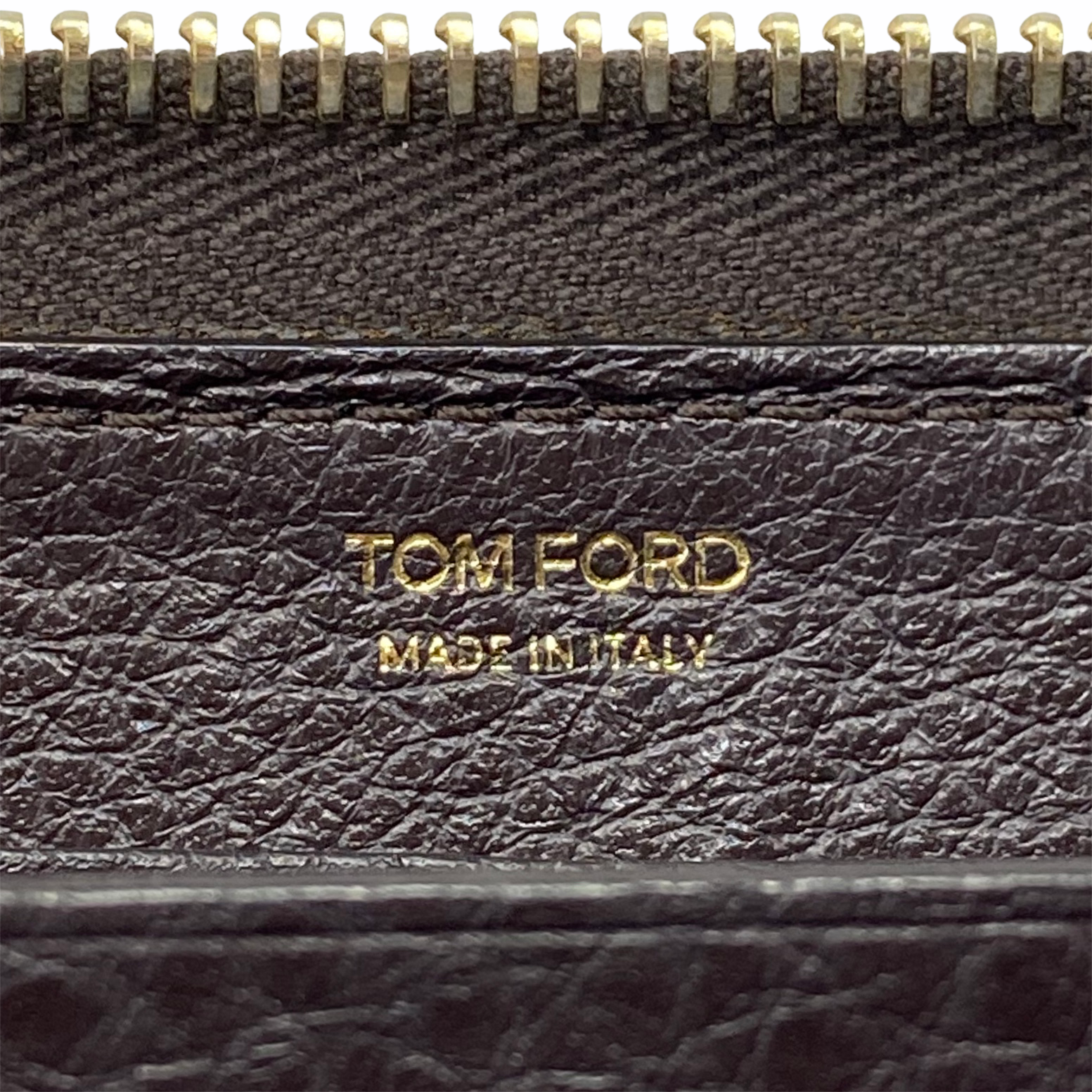 Tom Ford Brown Logo Zippy Wallet