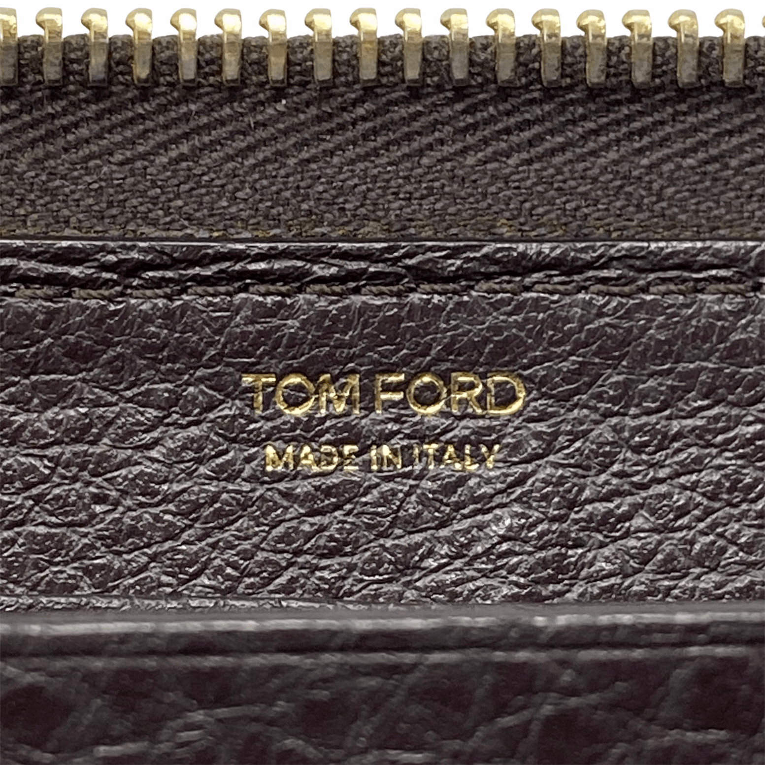 Tom Ford Brown Logo Zippy Wallet