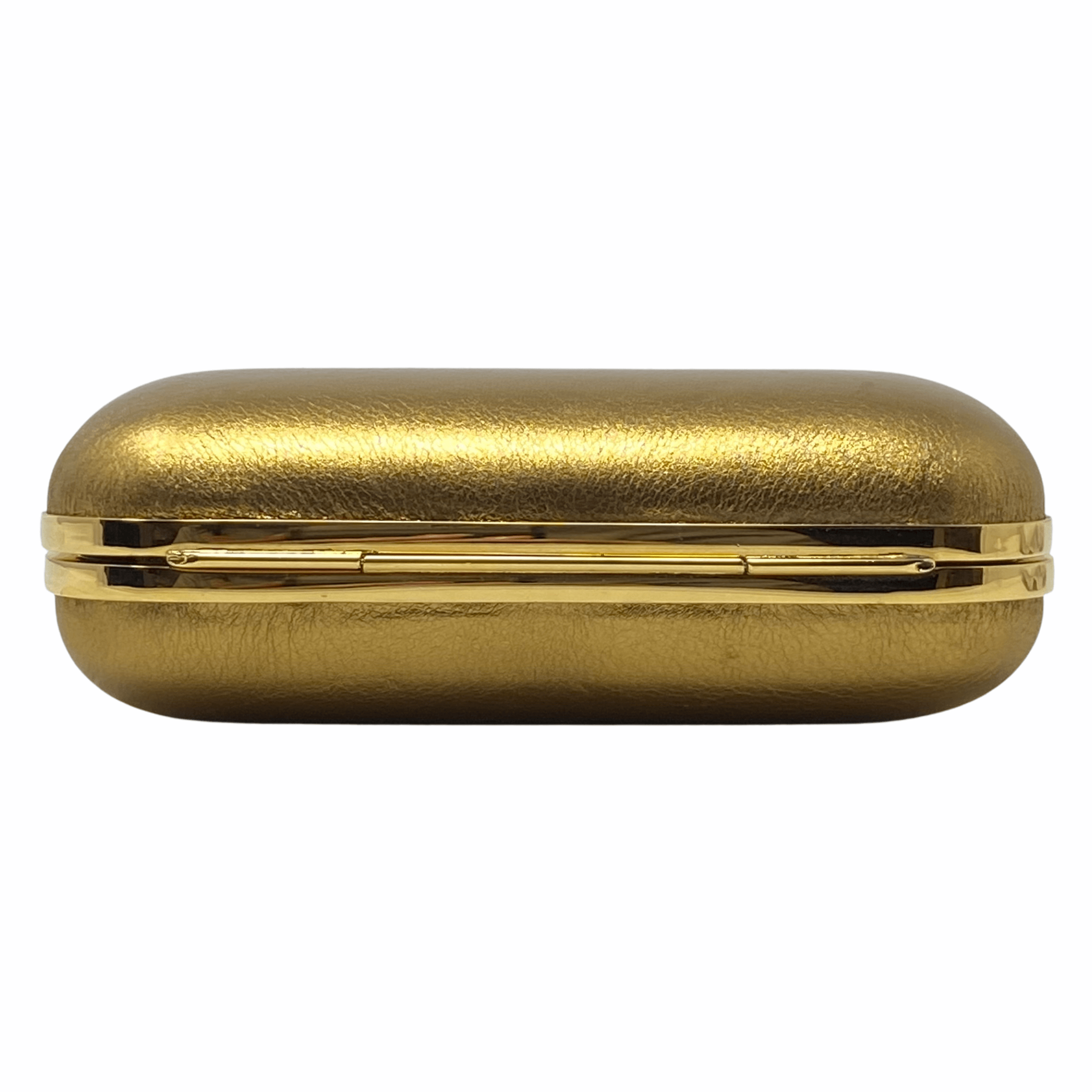 Gucci Metallic Gold Bamboo Minaudiere Clutch