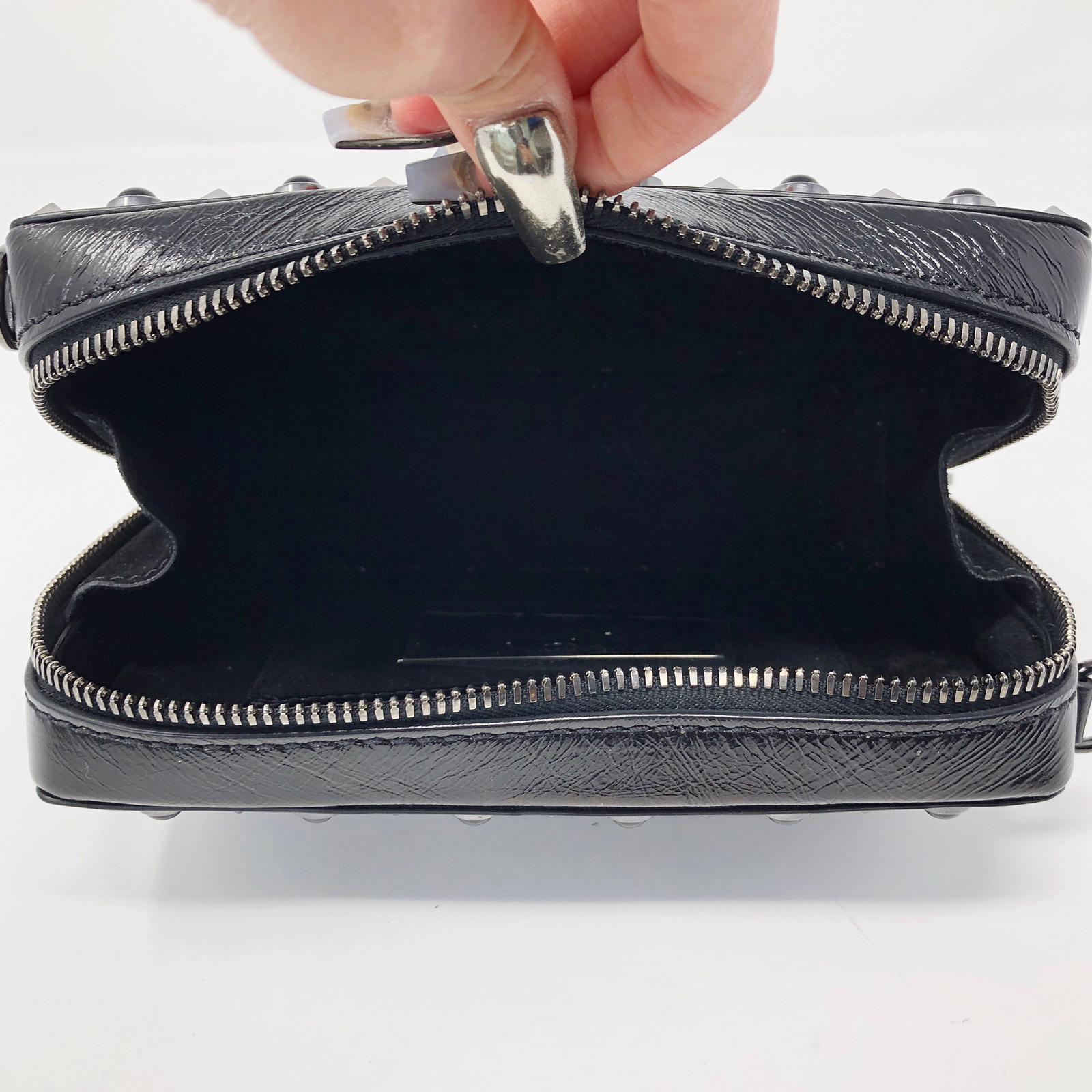 Valentino Black Rockstud Guitar Strap Camera Bag