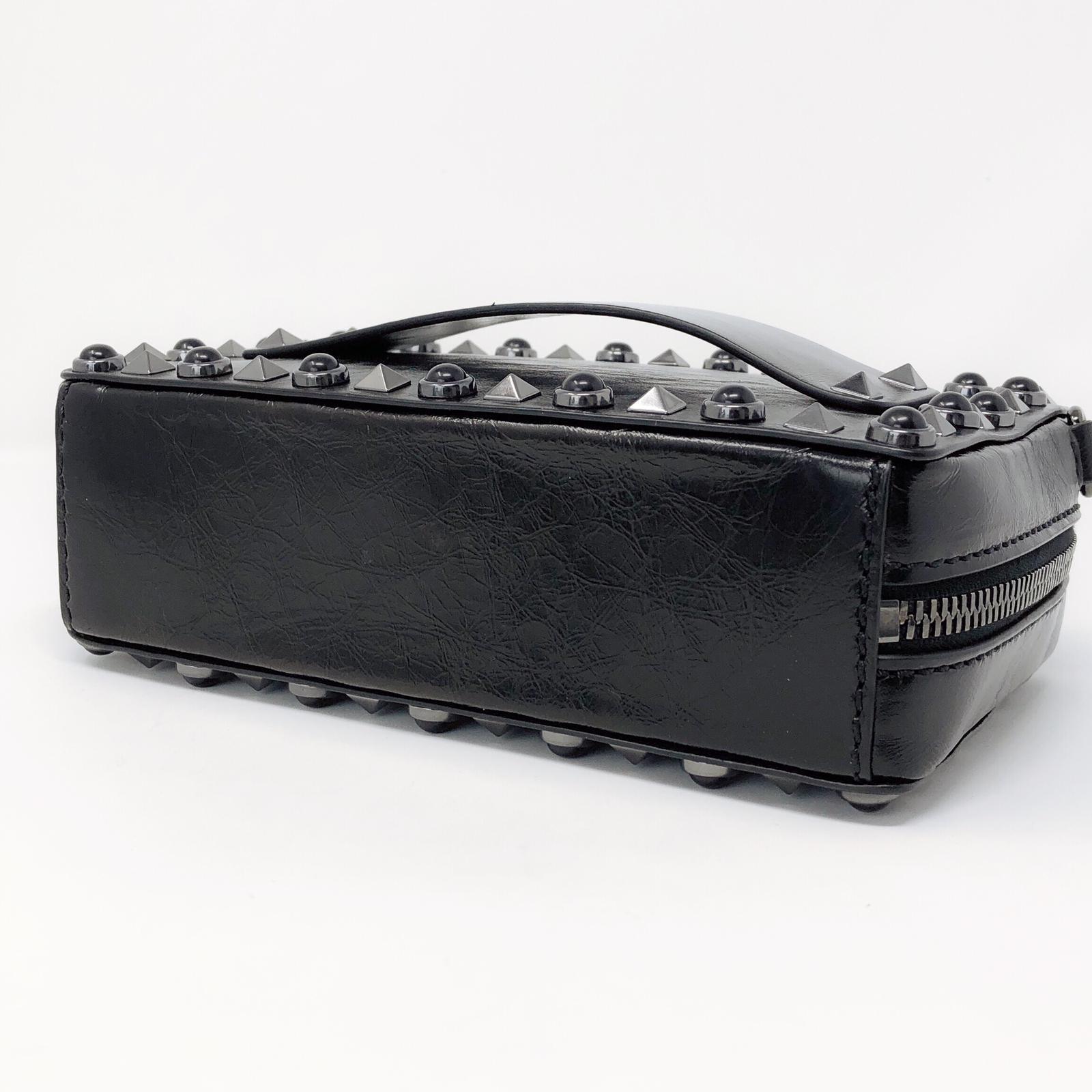 Valentino Black Rockstud Guitar Strap Camera Bag